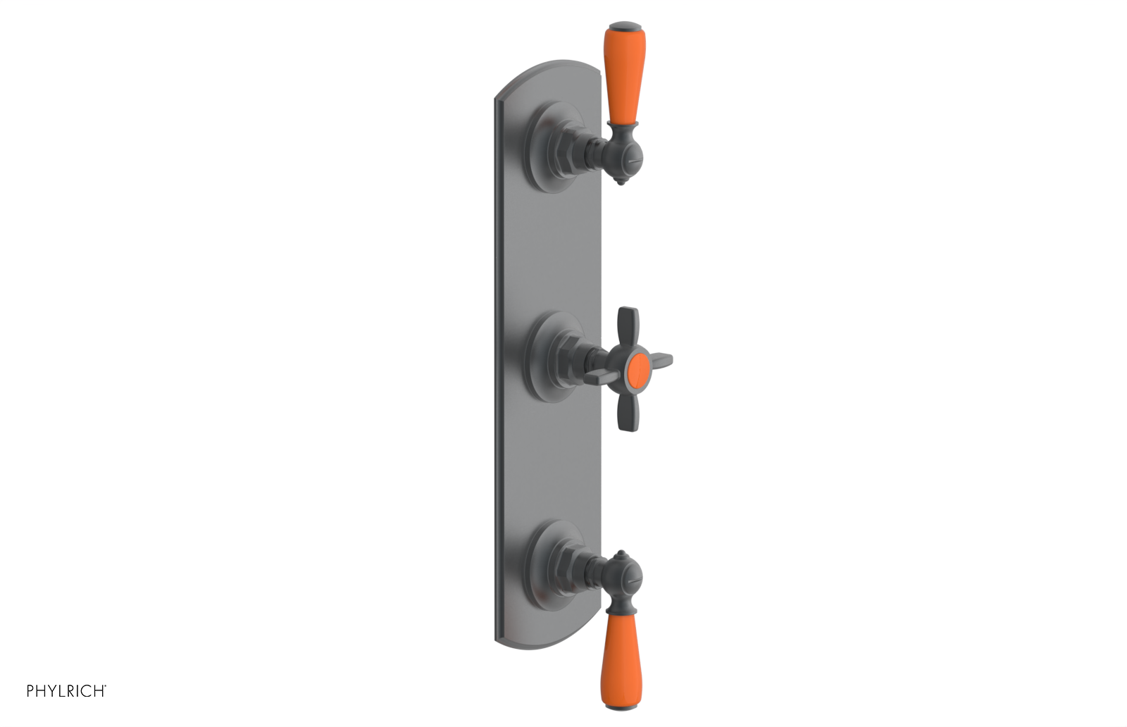 Jamestown Thermostatic Shower Valve with Dual Volume Control - Orange Accent Trim - Perfect for Modern Bathroom Renovations & Spa-Like Shower Experiences