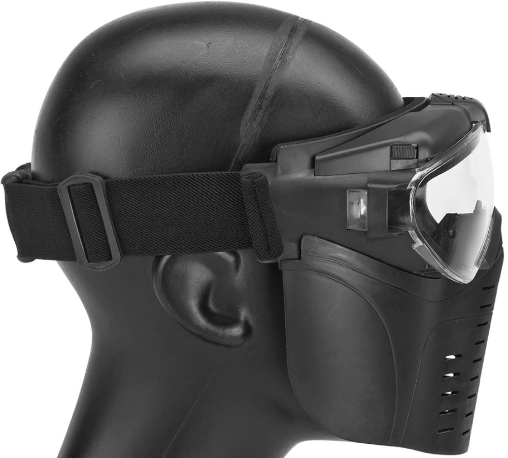 Evike Airsoft Pro-Goggle Full Face Mask with Integrated Fan - Black | Tactical Airsoft Gear for Outdoor Games & Military Simulation