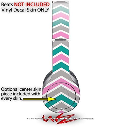 Beats Solo HD Headphones Skin Decal Wrap - Zig Zag Teal Pink & Gray Design | Protective Vinyl Cover for Beats Solo HD (Headphones Not Included) | Perfect for Music Lovers, Travel & Gym Use