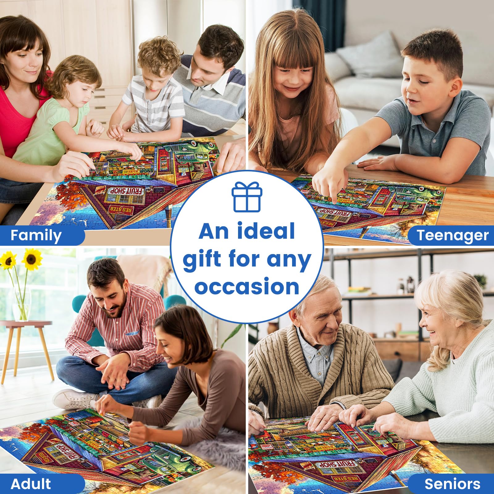 500-Piece Jigsaw Puzzle for Adults & Kids - Country Store Landscape Puzzle, Fun & Challenging Family Game (20.5x15 Inches) - Perfect for Holiday Gifts, Party Activities & Relaxation Therapy