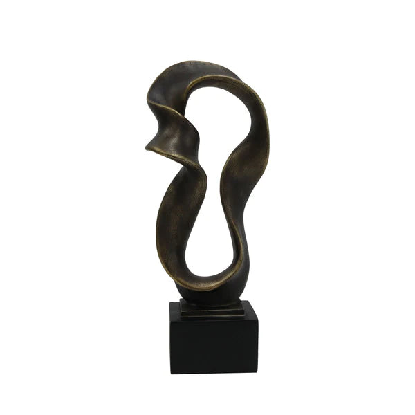 Abstract Small/Large Wall Decor - Dark Brown Finish Wooden Art Piece for Living Room, Bedroom & Office Decoration
