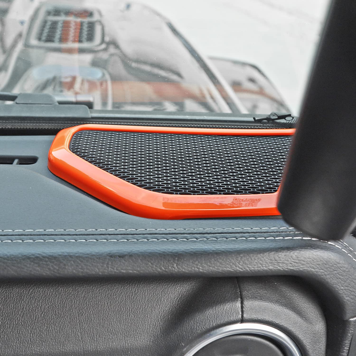 2018-2024 Jeep Wrangler JL/JLU & Gladiator JT A-Pillar Speaker Cover Trim - Orange Interior Accessories | Custom Car Decor & Sound System Upgrade