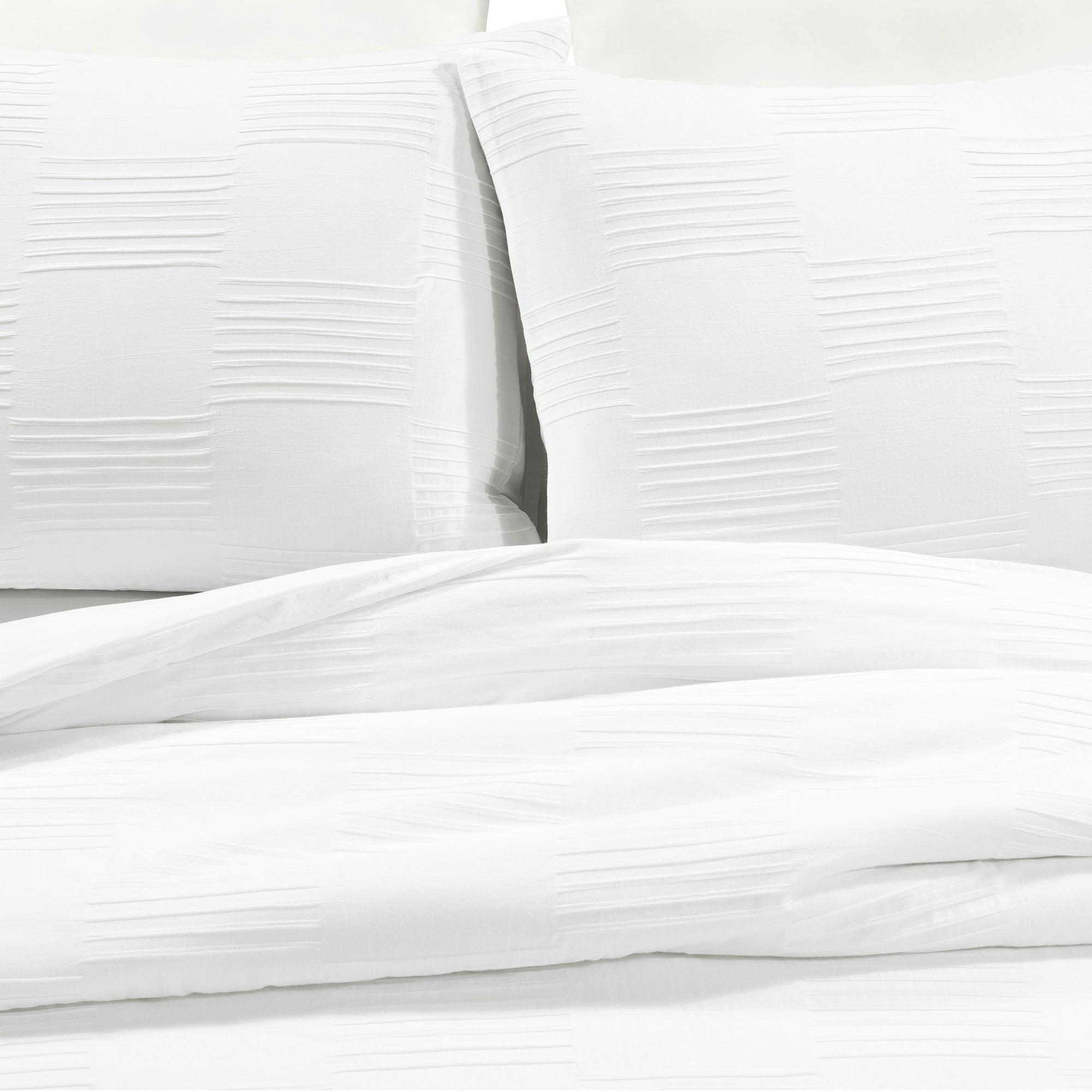 Sorano Chambray Textured Jacquard Cotton Duvet Cover 3 Piece Set - Soft Breathable Bedding Set for Queen/King Size - Perfect for Modern Bedroom, Guest Room & Hotel Decor
