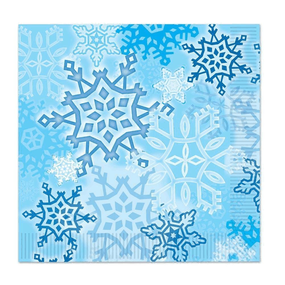Beistle Snowflake Luncheon Napkins - Pack of 12, Premium Holiday Party Dinner Napkins for Christmas, Winter Weddings & Seasonal Celebrations
