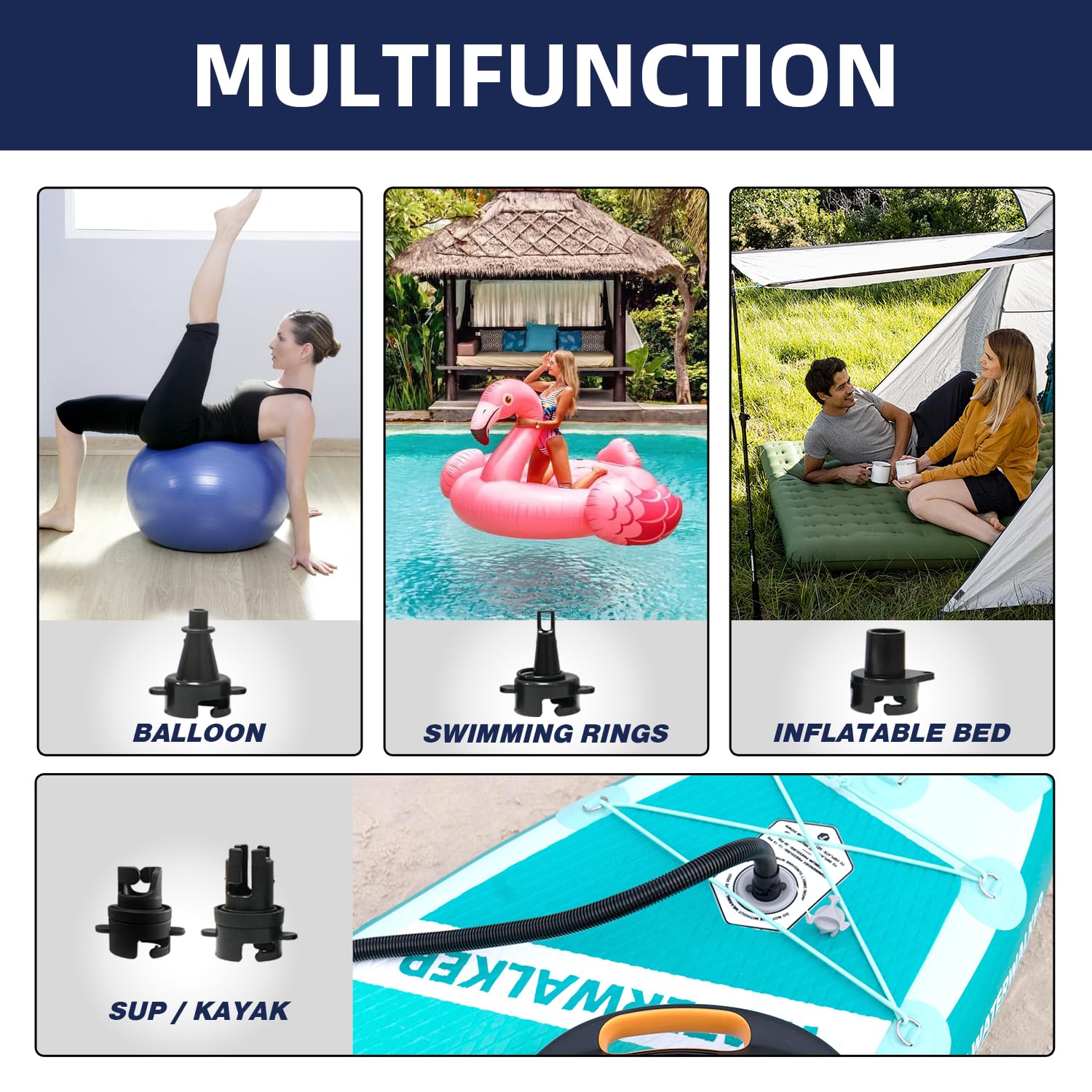 Best Electric Paddle Board Pump - High Pressure 20PSI, Fast Inflation & Deflation - Portable SUP Pump for Inflatable Paddle Boards - Perfect for Beach, Lake & Water Sports Adventures