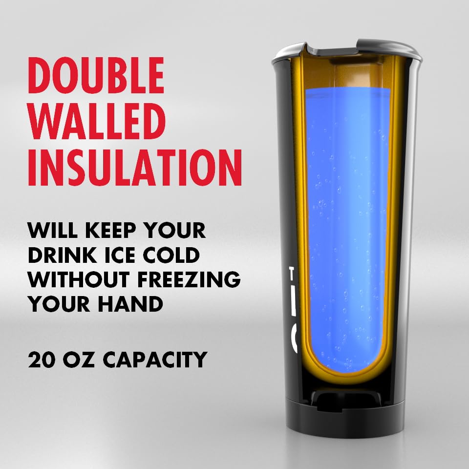 20 oz The LoudCup Tumbler with Built-in Stadium Horn - Reusable Insulated Water Bottle for Sports Fans (Bluejay Blue) - Perfect for Game Day, Tailgating, Cheering & Outdoor Events - World's Loudest Fan Cup