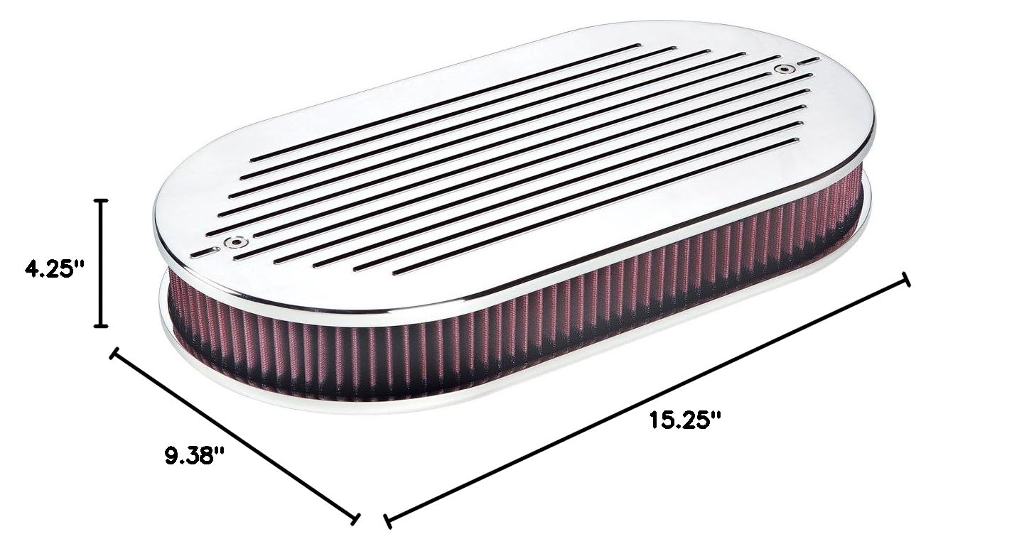 Billet Specialties 15520 Ball Milled Dual Quad Billet Air Cleaner - High Performance Air Intake System for Muscle Cars & Hot Rods - Perfect for Racing, Car Shows & Engine Upgrades