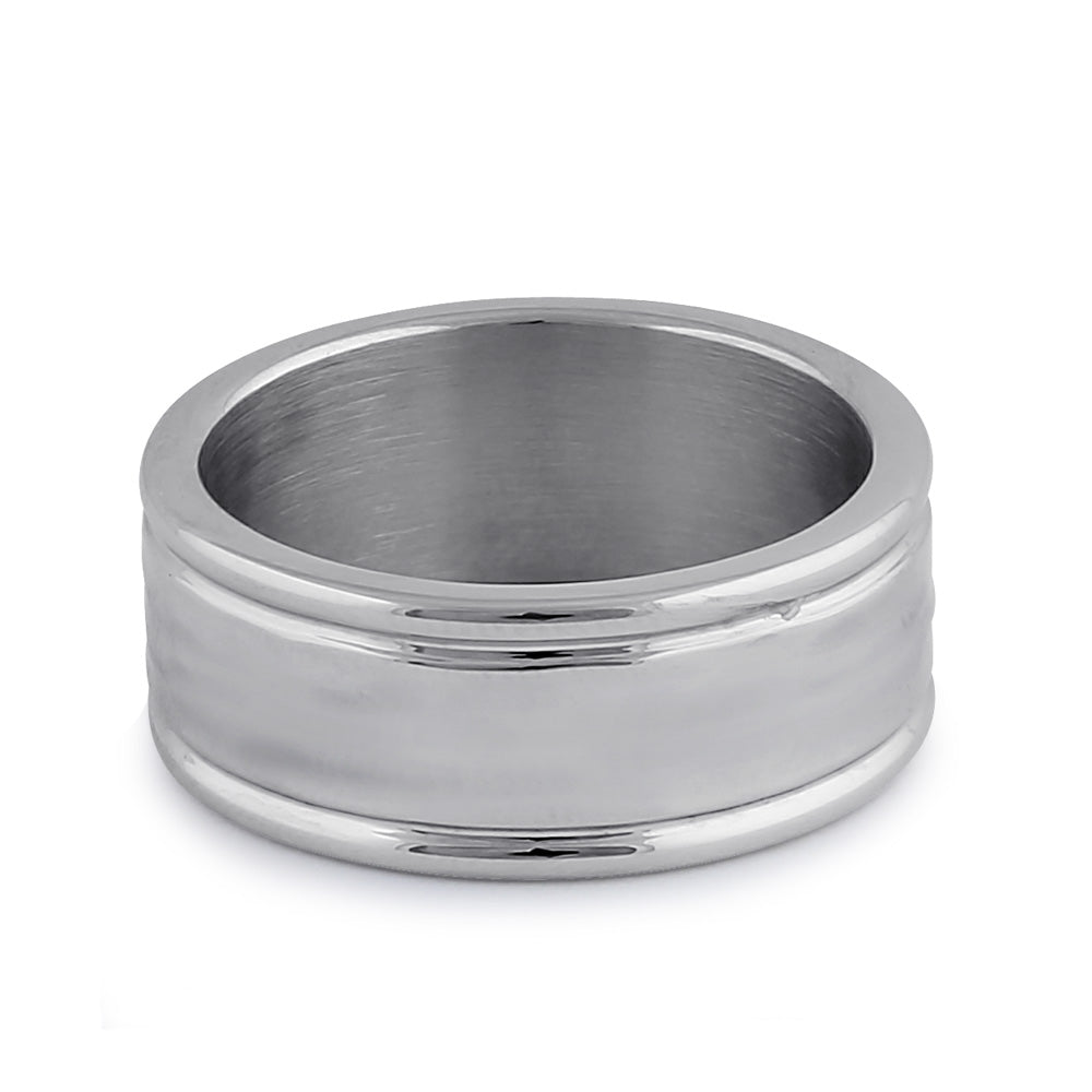 Premium Stainless Steel Textured Men's Wedding Band Ring - Durable Comfort Fit for Men - Perfect for Engagement, Anniversary, and Everyday Wear