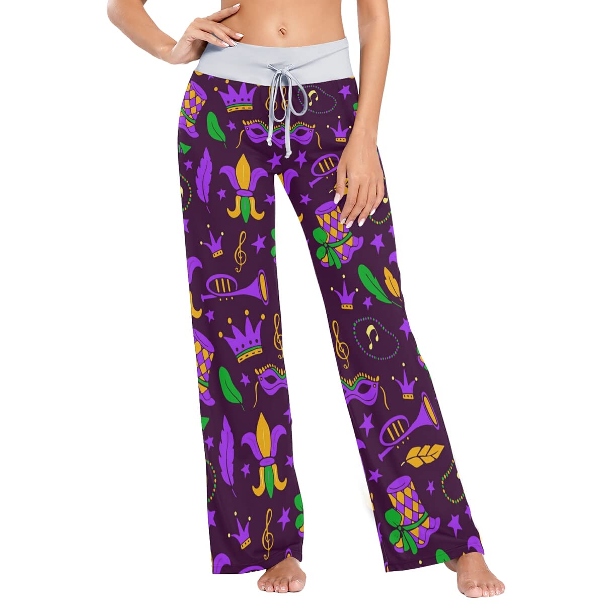 Women's Loose Casual Comfy Pajama Pants with Drawstring - Wide Leg Palazzo Lounge Pants for Sleep, Yoga & Home Relaxation
