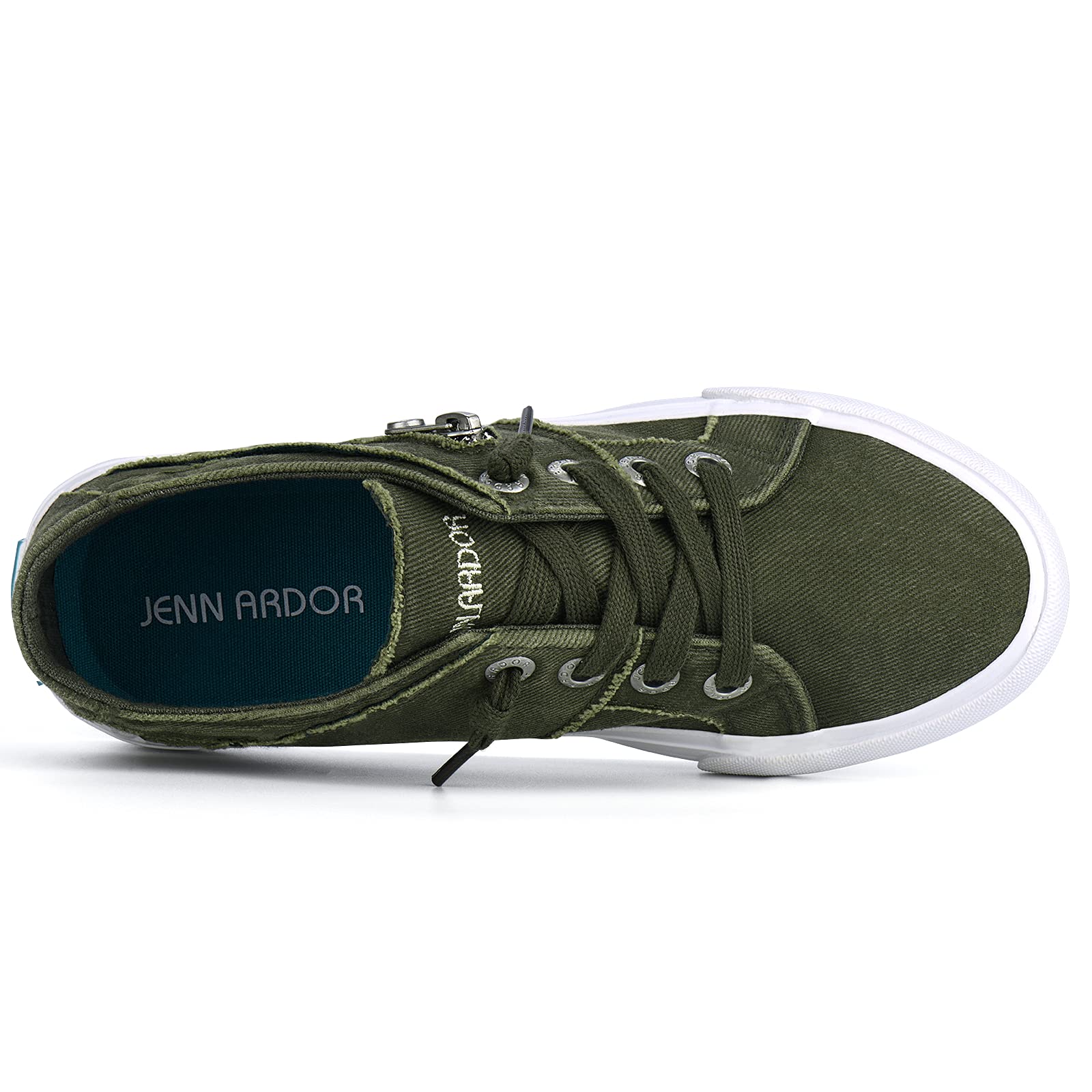 JENN ARDOR Women's Low Top Slip On Sneakers - Breathable Canvas Walking & Running Shoes with Lace Up Design | Perfect for Casual Wear, Gym Workouts & Daily Comfort