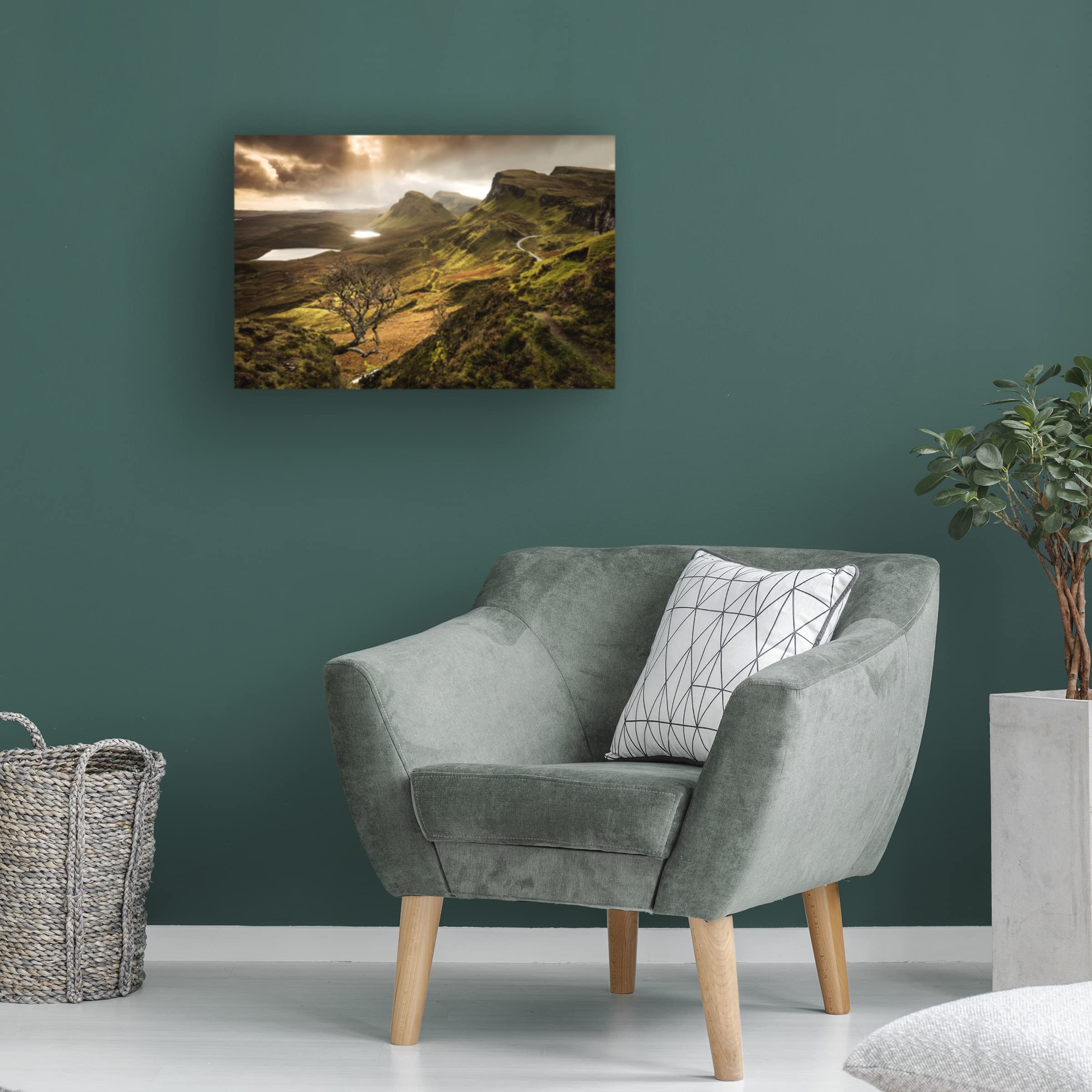 Dan Mirica 'The Tree' Canvas Wall Art Print - Modern Nature Landscape Painting for Living Room, Bedroom & Office Decor
