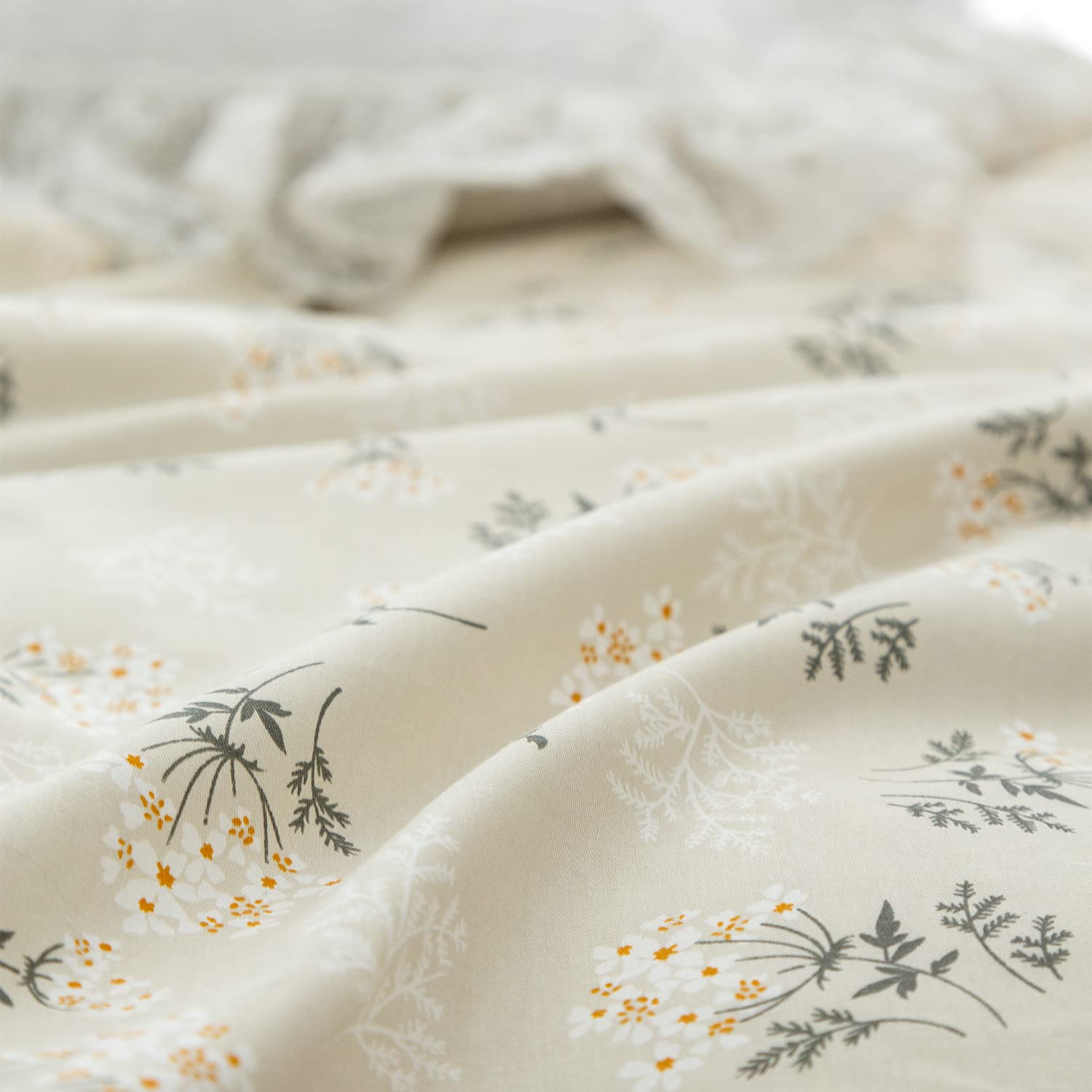 Floral Duvet Cover Queen Size - 100% Cotton 3-Piece Bedding Set for Girls, Reversible Chic Garden Print with Zipper Closure | Perfect for Teen Bedrooms, Guest Rooms & Boho Chic Home Decor