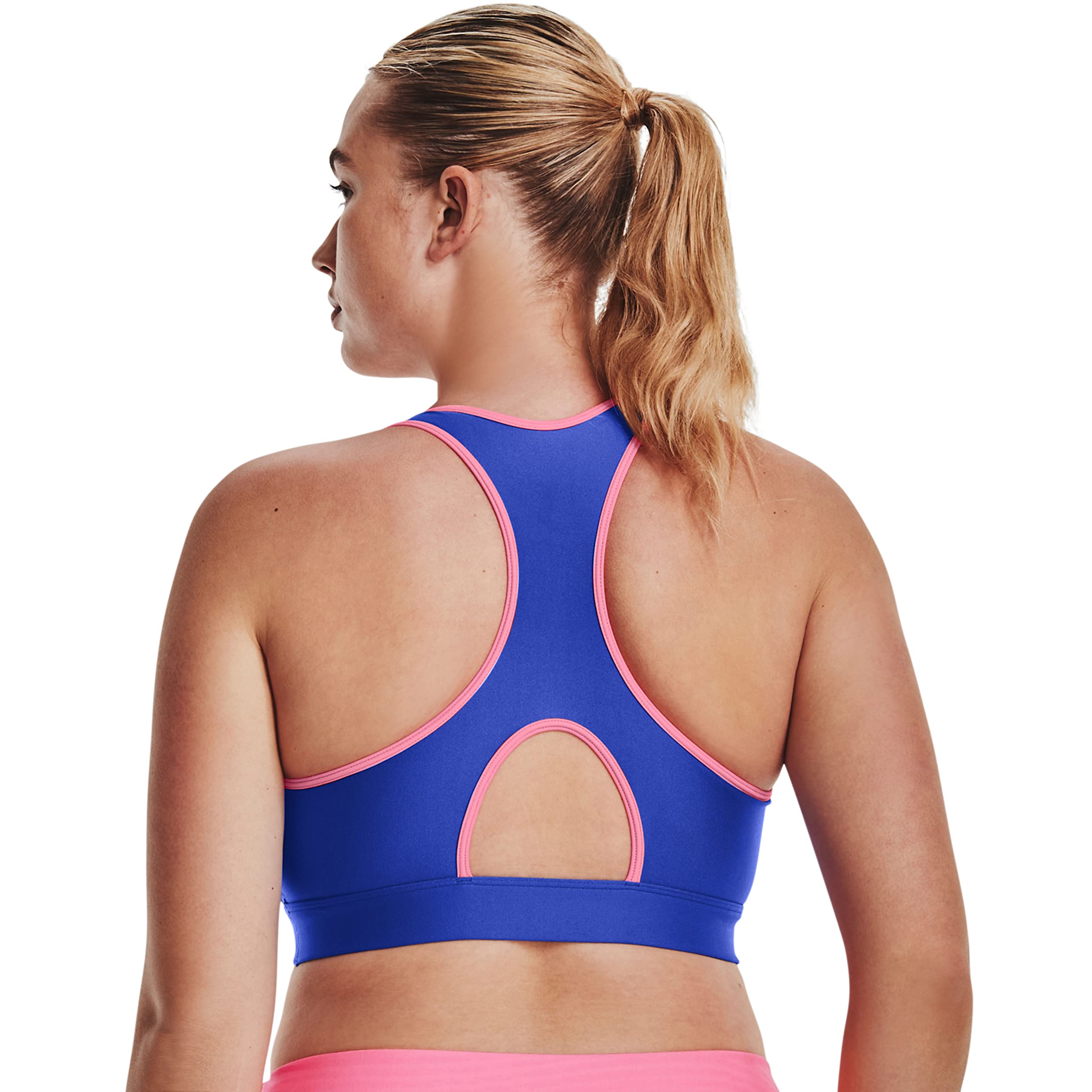 Under Armour Women's HeatGear Mid Padless Sports Bra - Moisture-Wicking Workout Top for Running, Yoga & Gym Training
