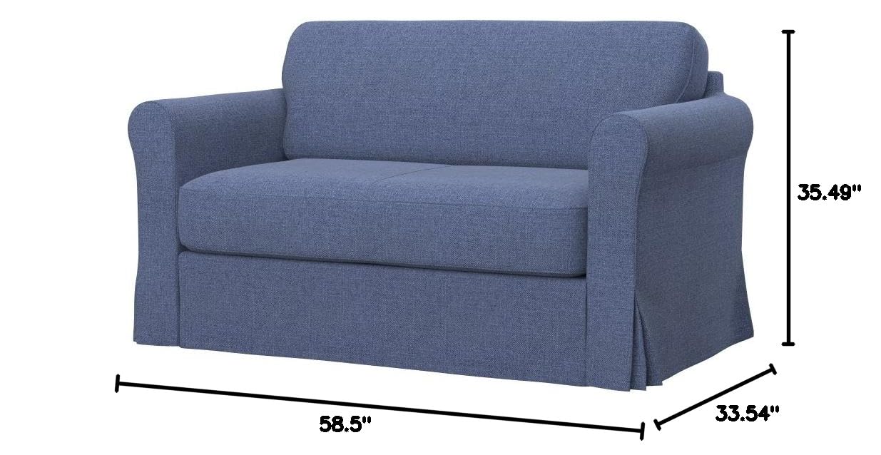 Hagalund Sofa Bed Replacement Cover - Natural Blue Fabric Slipcover | Perfect for Home, Office & Guest Room Furniture Protection