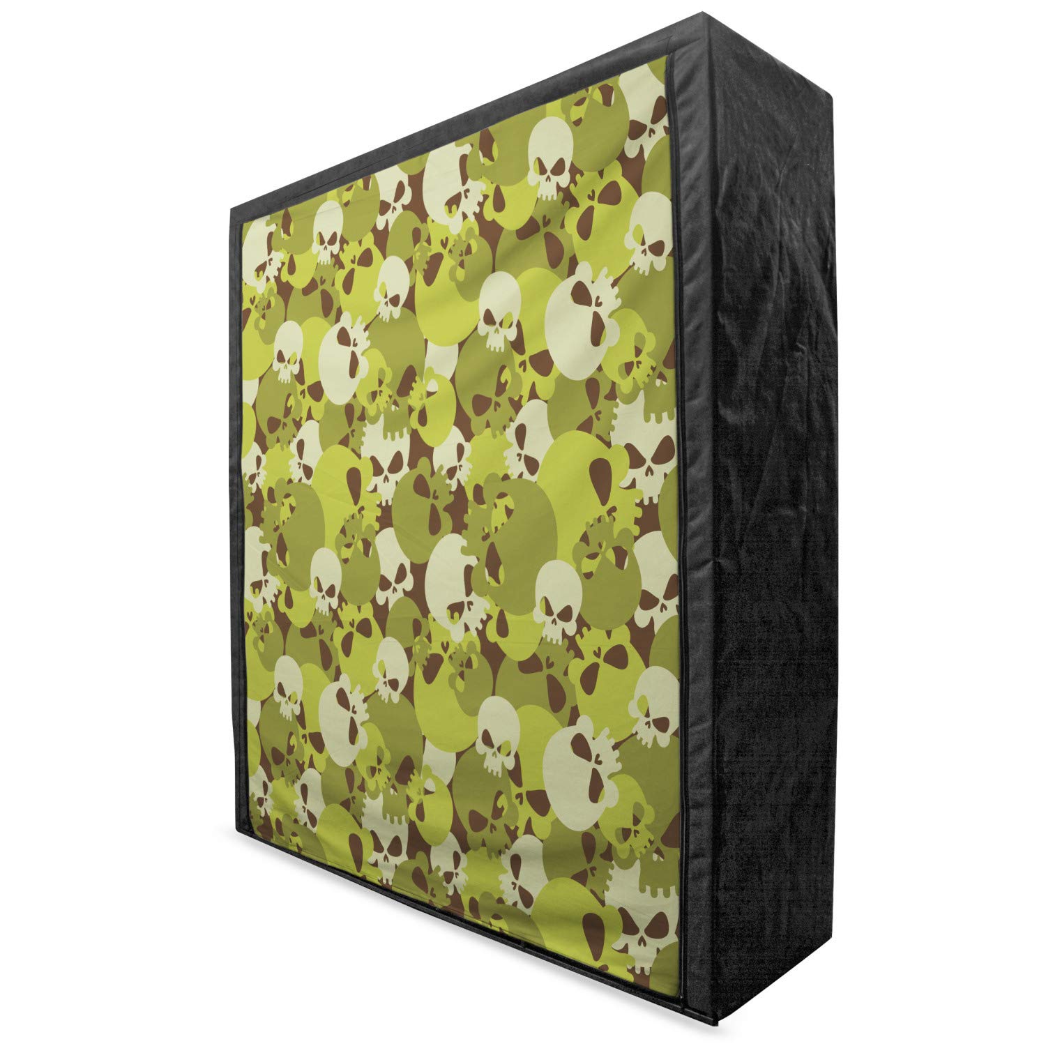 Ambesonne Camo Portable Fabric Wardrobe with Skull & Skeleton Graphic - 59