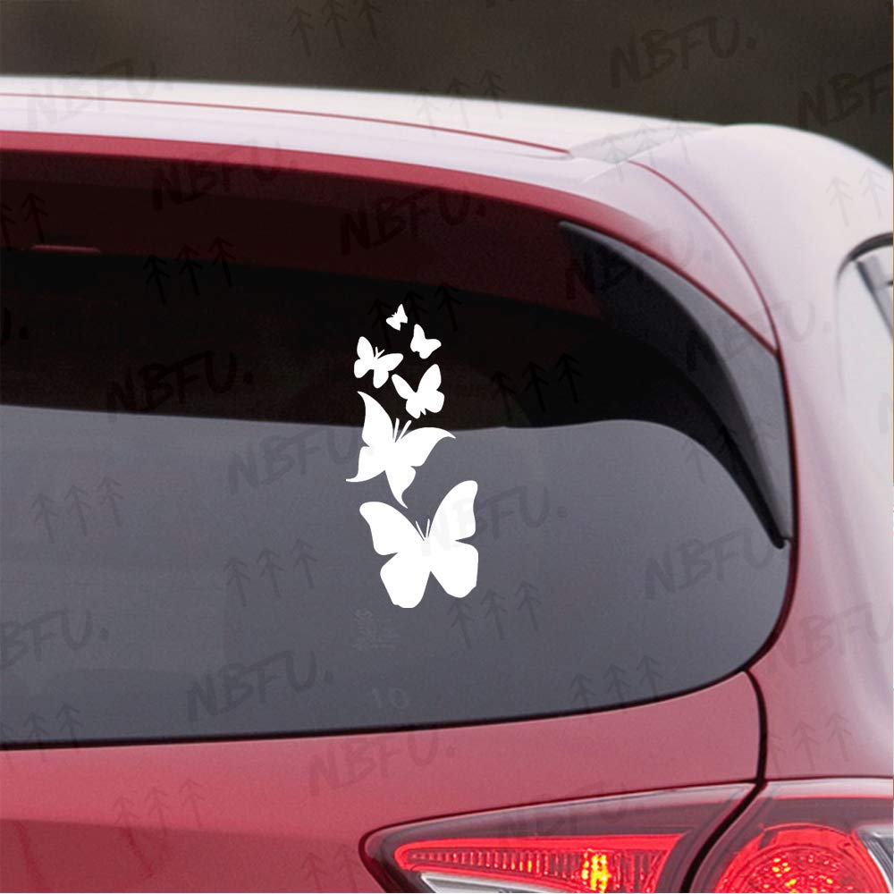Premium Waterproof Vinyl Butterfly Decal Stickers (Set of 2) - White Animal Design for Laptop, Phone, Helmet, Car Window, Mug & Wall Decor - Perfect for DIY Home Decor, Office Accessories & Gift Giving