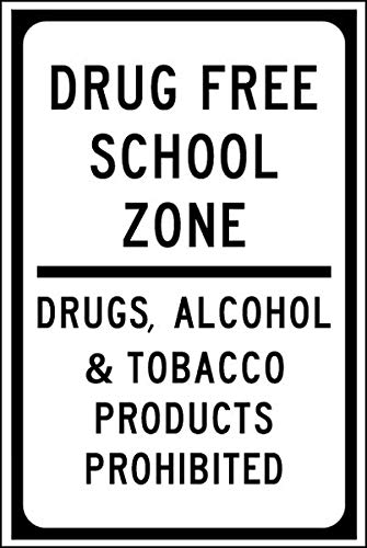 Safety & Warning Vinyl Stickers Bundle - Warehouse Signs, Drug Free School Zone Stickers (3-6 Pack, 13