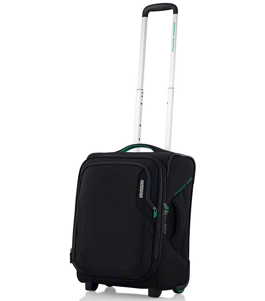 American Tourister Applite 5.0 20-Inch Carry-On Luggage - Lightweight Hardshell Spinner Suitcase with TSA Lock, Perfect for Business Travel & Weekend Getaways (Black)