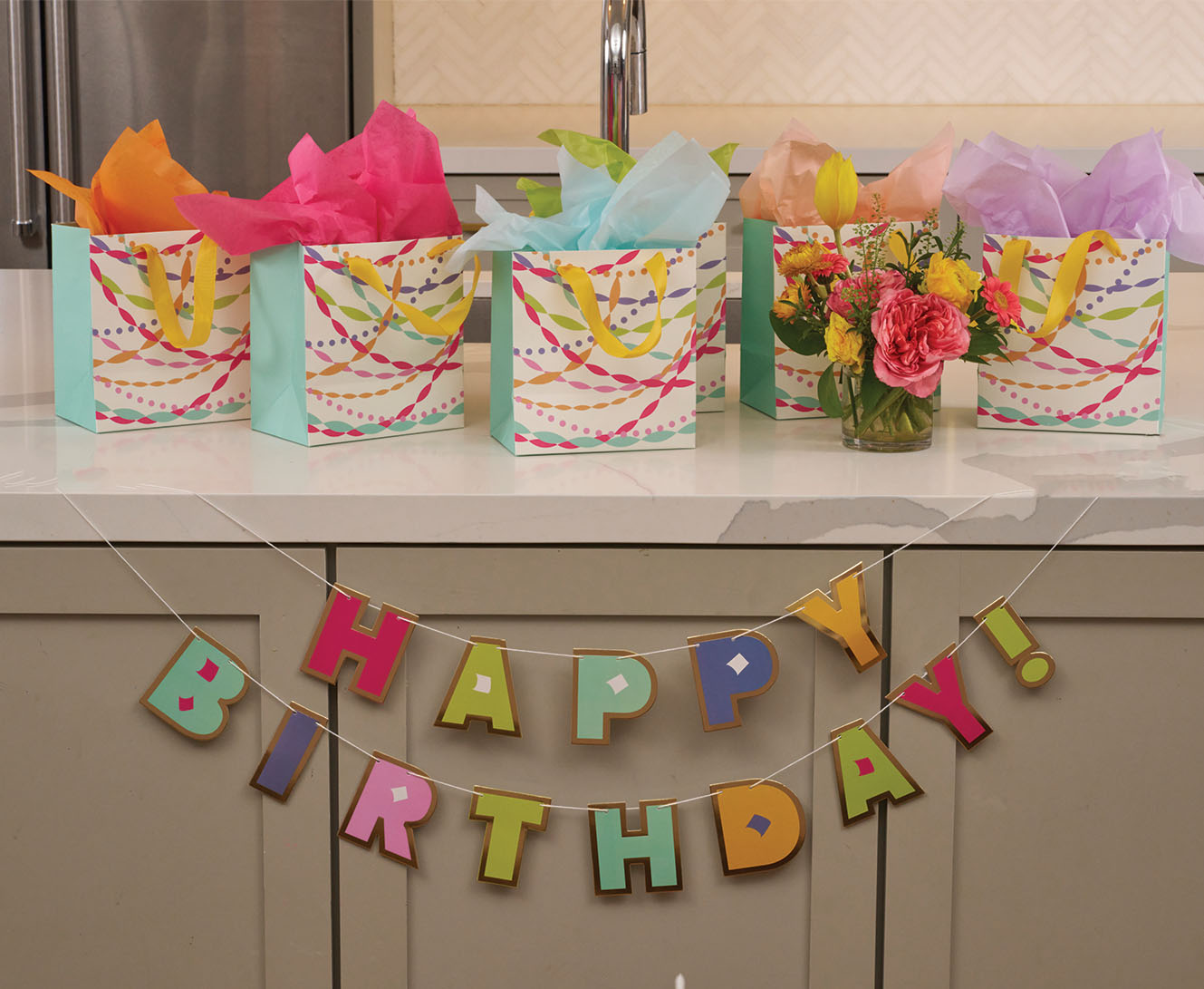 Bright Birthday Paper Treat Bags - 6 Pack | Colorful Party Favor Bags for Candy, Gifts & Goodies | Perfect for Birthdays, Baby Showers & Celebrations