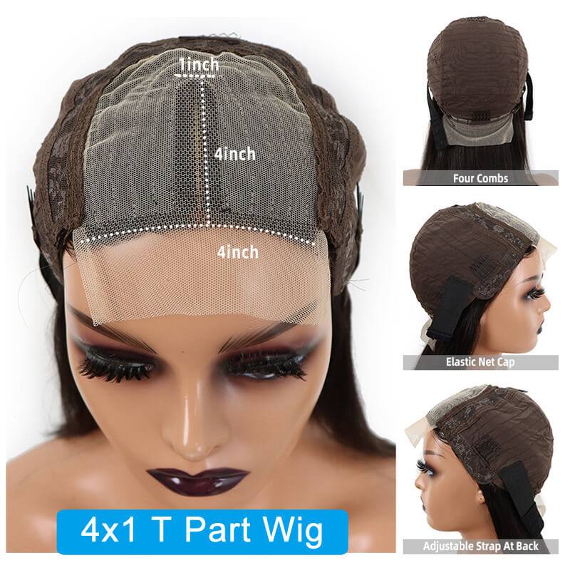 Eullair 13x4 Full Frontal Short Straight Bob Wig with Curly Lace - 100% Human Hair Wigs for Women & Girls - Perfect for Daily Wear, Cosplay & Fashion Styling