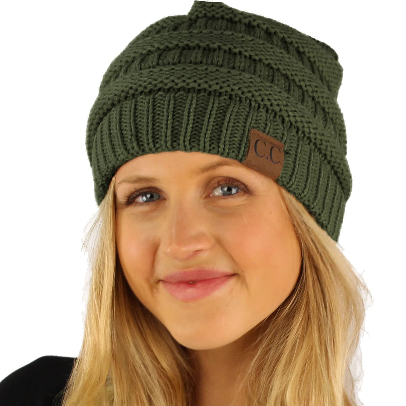 Trendy Chunky Cable Knit Beanie Hat for Women & Men - Soft Stretchy Winter & Fall Hat - Perfect for Skiing, Snowboarding & Outdoor Activities