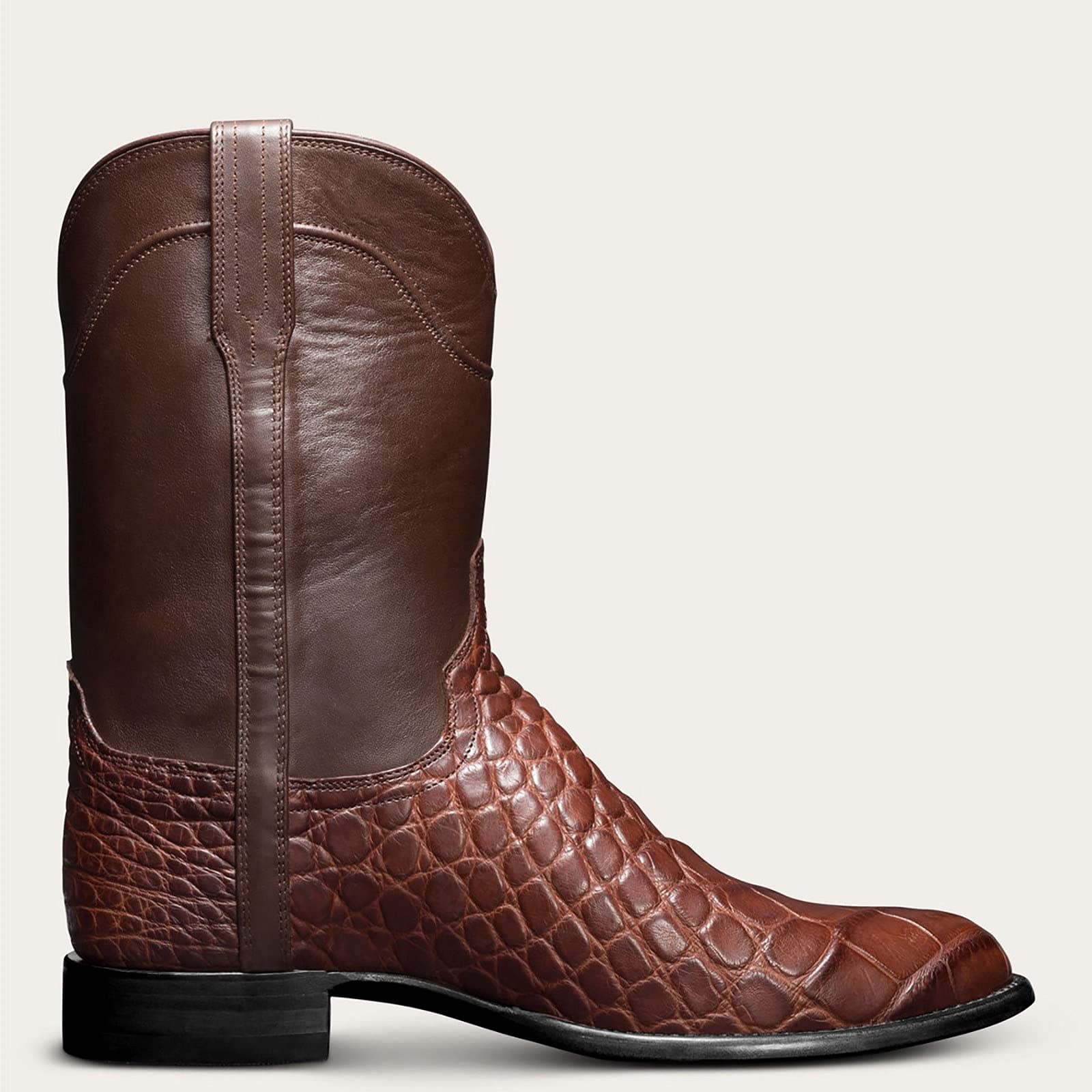 Men's Casual Work Boots - Square Toe, Low Heel, Snake Print Cowboy Boots with Stitching & Wide Calf | Fashionable Footwear for Outdoor Work, Rodeo & Western Style