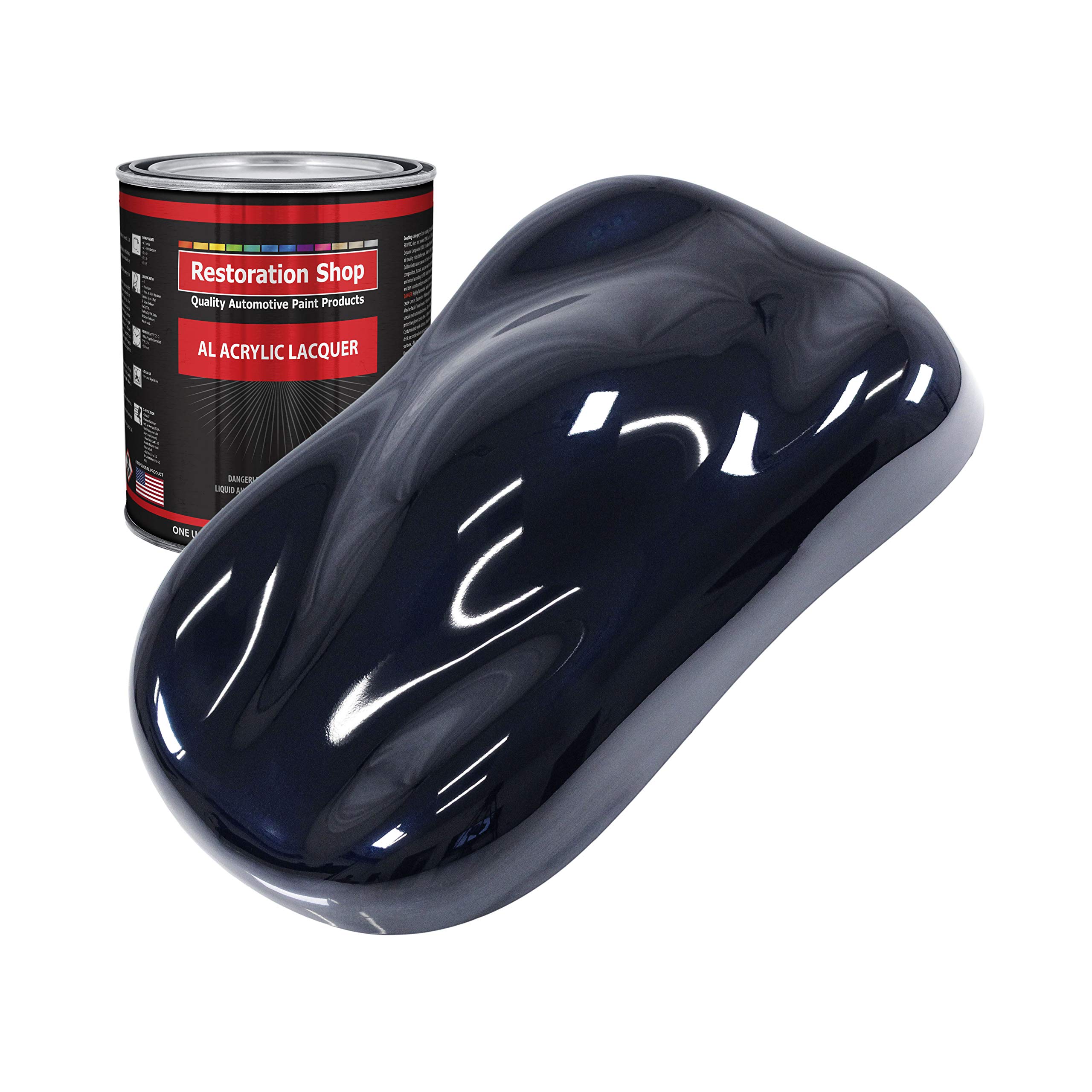 Restoration Shop - Nightwatch Blue Metallic Acrylic Lacquer Auto Paint (1 Quart) - Professional High Gloss Finish for Cars, Trucks, Motorcycles, Guitars & Furniture - Perfect for Automotive Restoration, Custom Paint Jobs & DIY Refinishing Projects