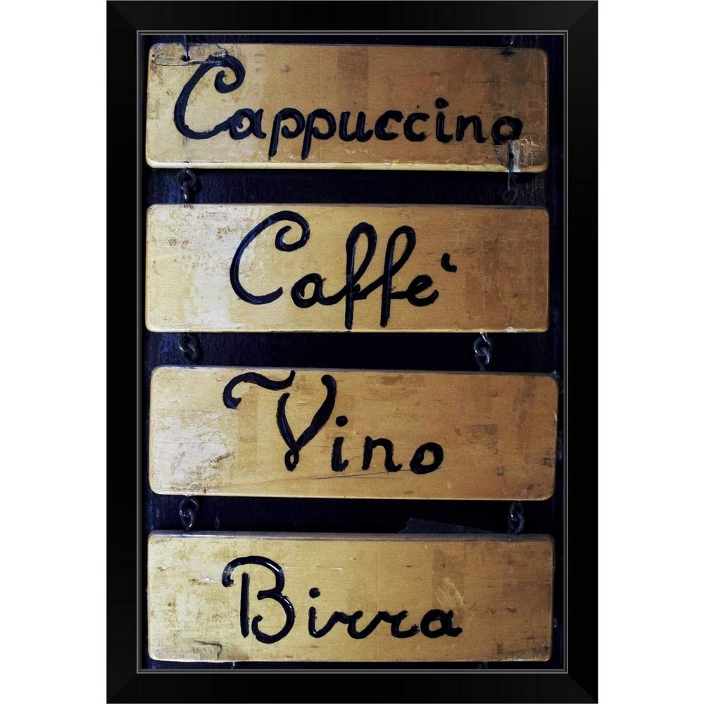 Venice Italy Veneto Coffee & Wine Black Framed Art Print - Elegant Wall Decor for Living Room, Office & Cafe