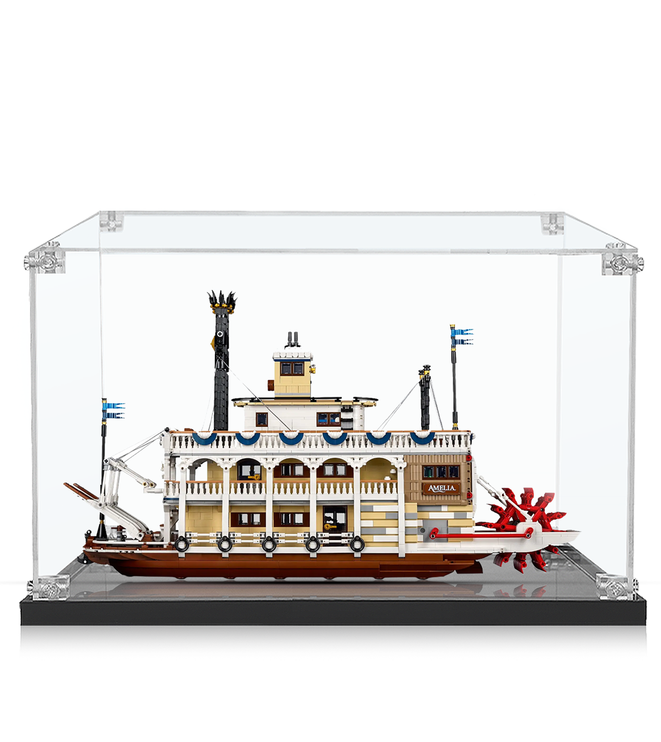 LEGO® Ideas River Steamboat 21356 Display Case - Premium Acrylic Showcase for Collectible LEGO Sets - Perfect for Home Decor, Office Display & Gift Giving