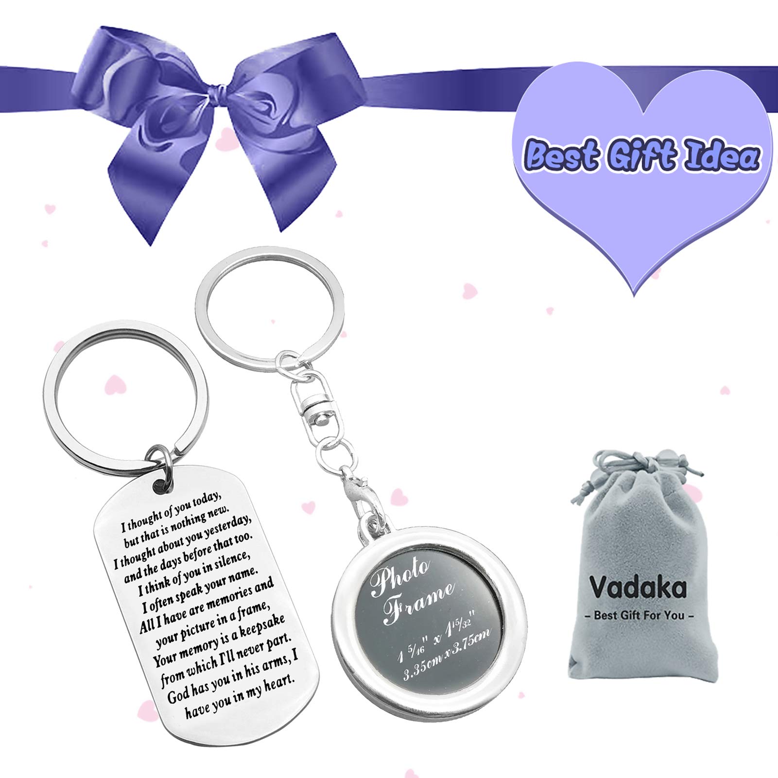 Vadaka Memorial Jewelry Keychain - Sympathy Gift for Loss, Bereavement & Remembrance - Keepsake Keyring for Loved Ones | Perfect for Funerals, Memorial Services & Comforting Grieving Friends