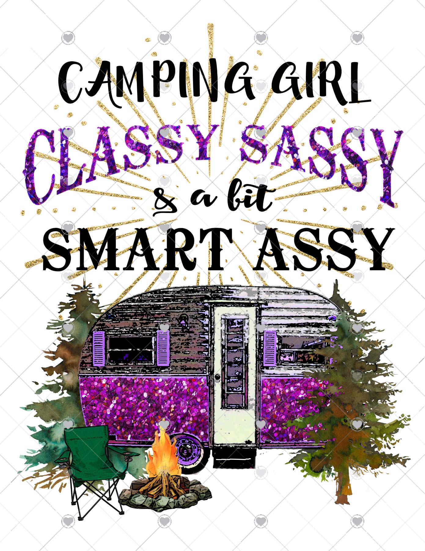 Custom Camping Girl Sublimation Transfer - Ready to Press Design for T-Shirts | Outdoor, Travel & Summer Camping Apparel | DIY Camper Shirt for Adults | Perfect for Hiking Trips & Outdoor Adventures