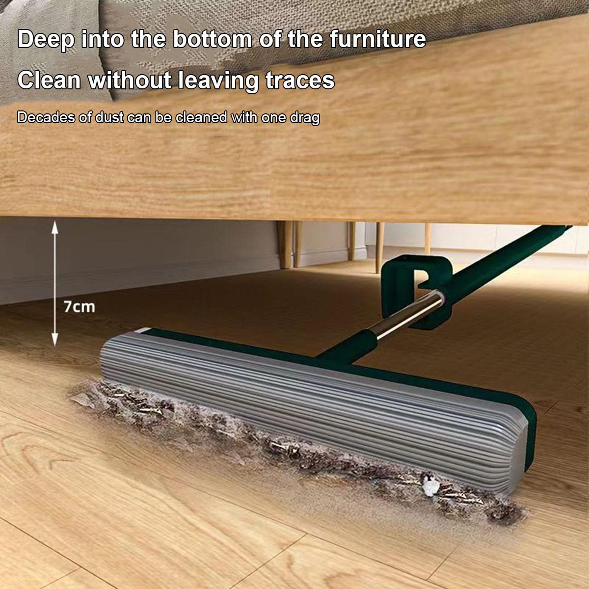 PVA Sponge Mop for Floor Cleaning - Heavy Duty Self-Squeeze Mop for Hardwood, Tile, Marble & Laminate Floors - Ideal for Kitchen, Bathroom & Home Cleaning
