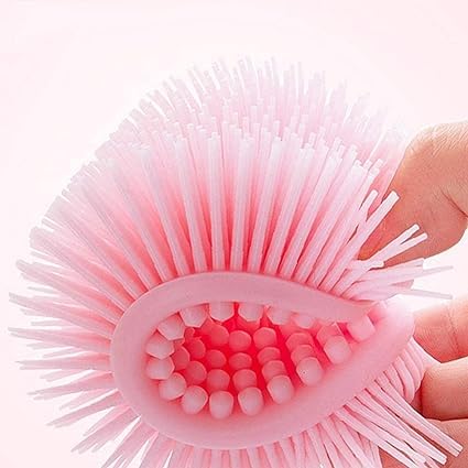 Exfoliating Silicone Body Scrubber Brush - Soft Skin Cleansing & Massage Tool for Adults & Babies - Gentle Bath Brush for Shower, Spa & Sensitive Skin Care (Multi-Color)