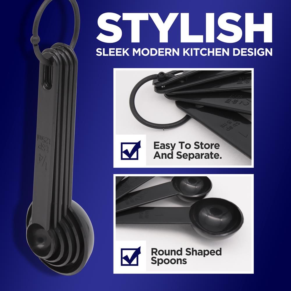 Premium Stainless Steel Measuring Spoons Set - 6-Piece Kitchen Measuring Cups for Baking & Cooking - Ideal for Measuring Dry & Liquid Ingredients - Perfect for Home Chefs & Bakers