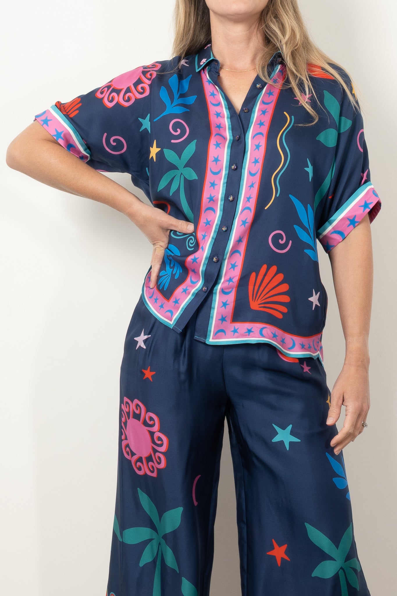 Johnny Was Fernanda Button Down Shirt - Women's Boho Floral Print Blouse for Casual Wear & Vacation Outfits | Palomas Island Style