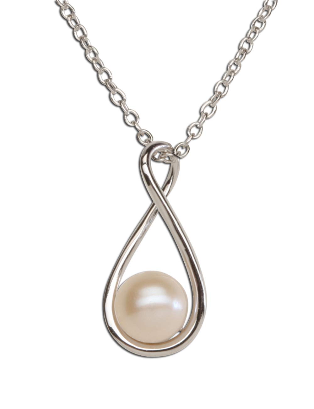6mm Sterling Silver Cultured Pearl Drop Pendant Necklace for Women - Elegant Jewelry Gift for Brides, Anniversaries & Special Occasions