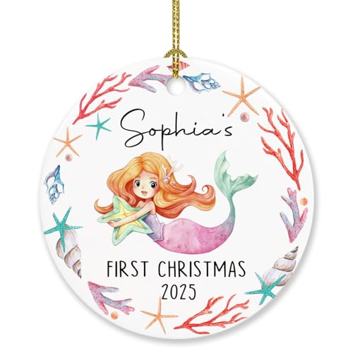 Mermaid Baby's First Christmas Ornament