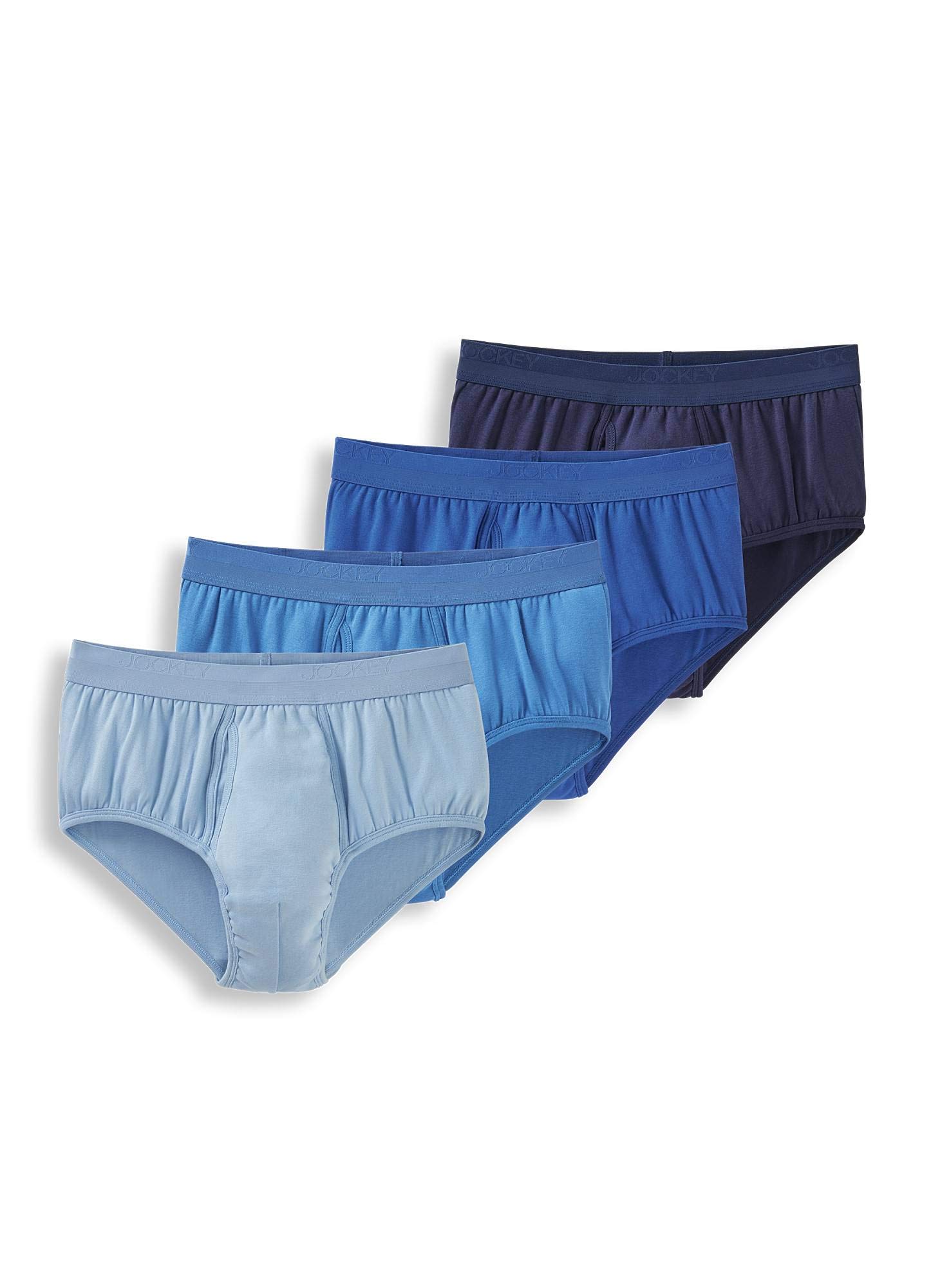 Jockey Men's Cotton Underwear 4-Pack - Soft Pima Cotton Full Rise Briefs for All-Day Comfort | Perfect for Work, Travel & Everyday Wear
