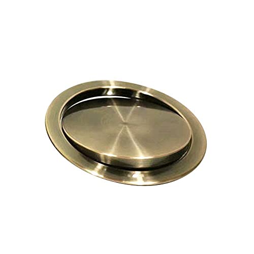 Stainless Steel Auto Flap Trash Can Lid - Recessed Countertop Garbage Bin Cover with Flexible Swing Design, Built-in Balance Flap for Home Kitchen Use - Perfect for Under Sink, Pantry, or Office Waste Disposal (Green Bronze)