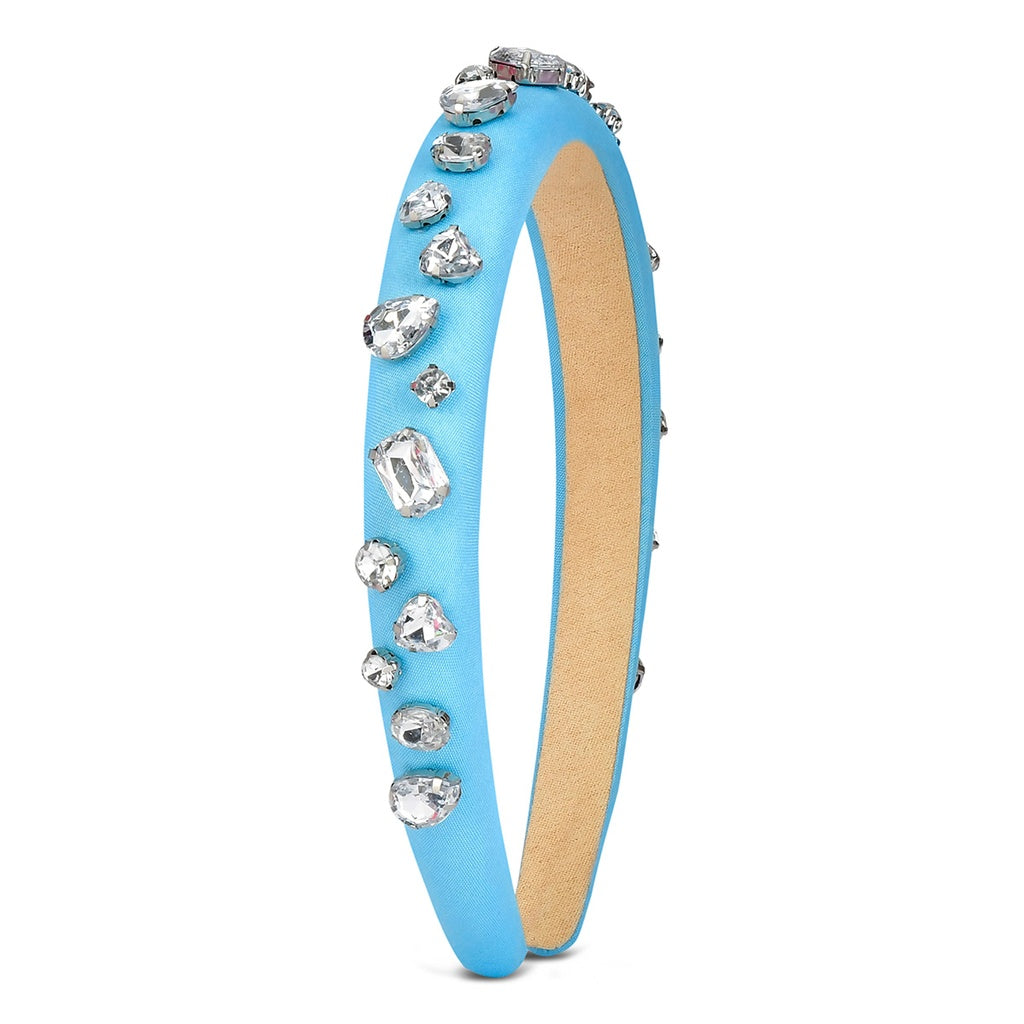 Iscream Ice Blue Gem Headband - Sparkling Rhinestone Hair Accessory for Women & Girls | Perfect for Weddings, Parties, Prom & Special Occasions