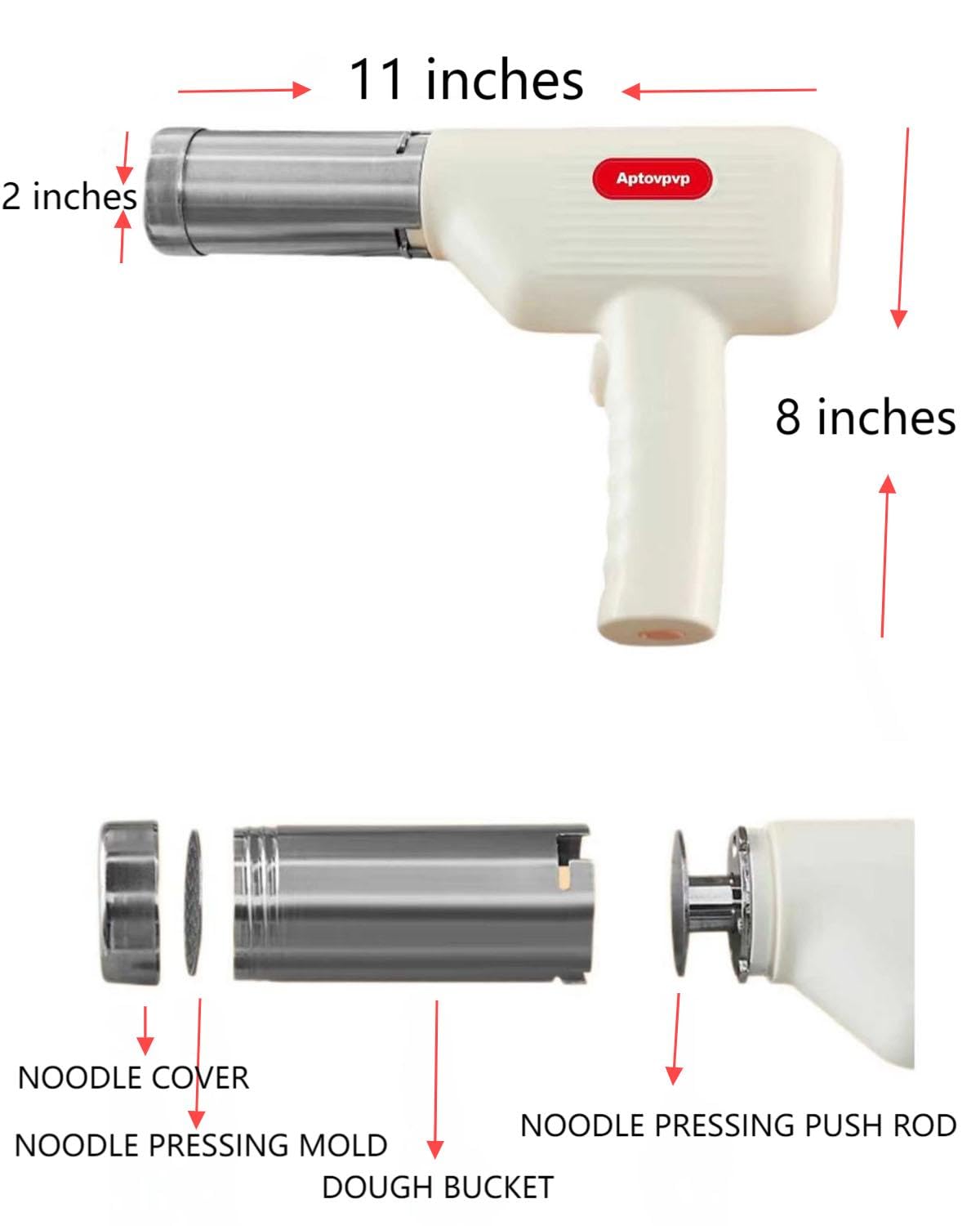 Electric Noodle Maker Machine - Handheld Wireless Pasta Press for Homemade Italian Pasta, Sausage & Dumplings | 3 Filling Tubes & Molding Mold Included | Perfect for Kitchen, Camping & Quick Meals