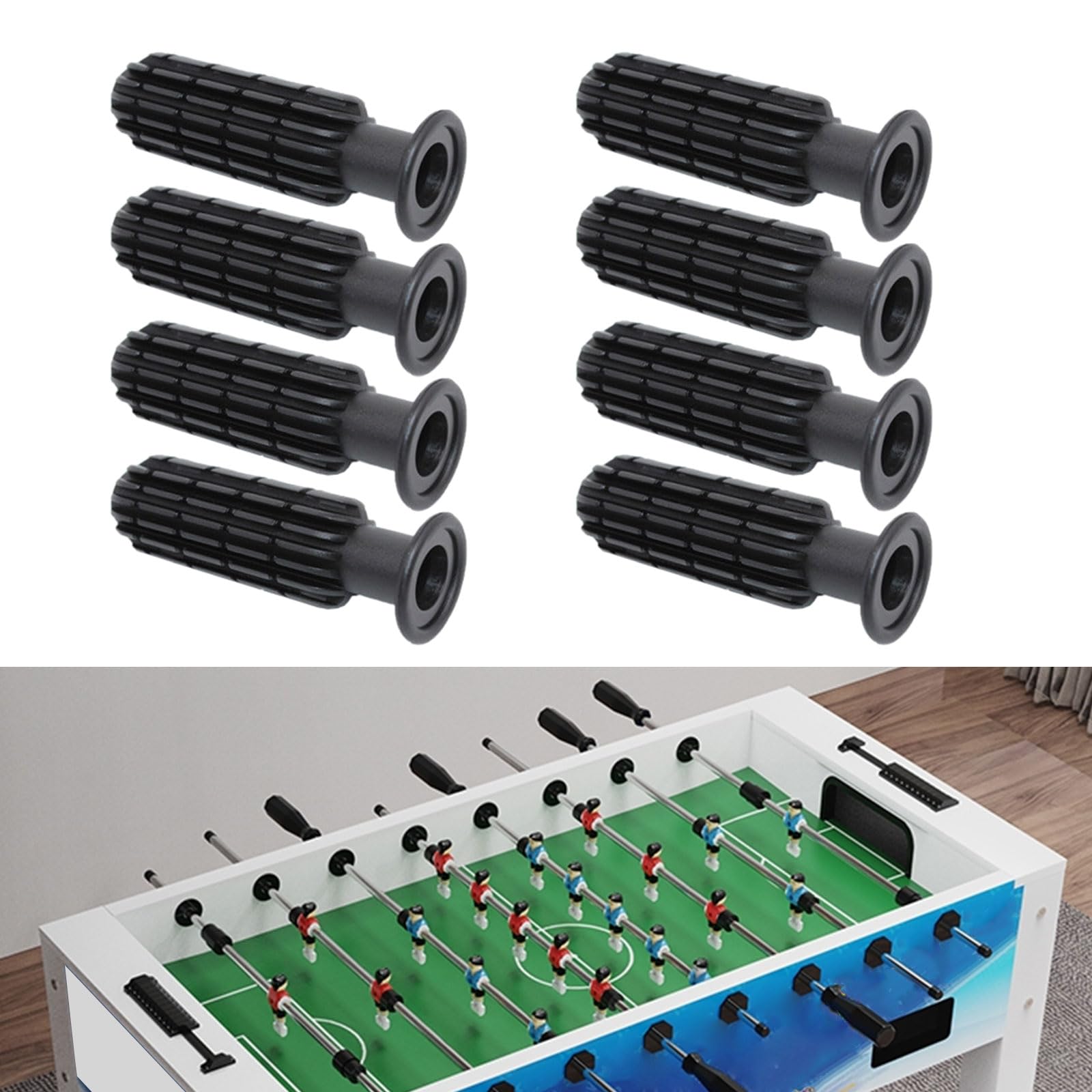 8Pcs Calcio Maniglia Grip Set - High-Quality Replacement Handles for Soccer Table Games, Perfect for Football Enthusiasts and Foosball Table Maintenance, Ideal for Home and Bar Game Rooms