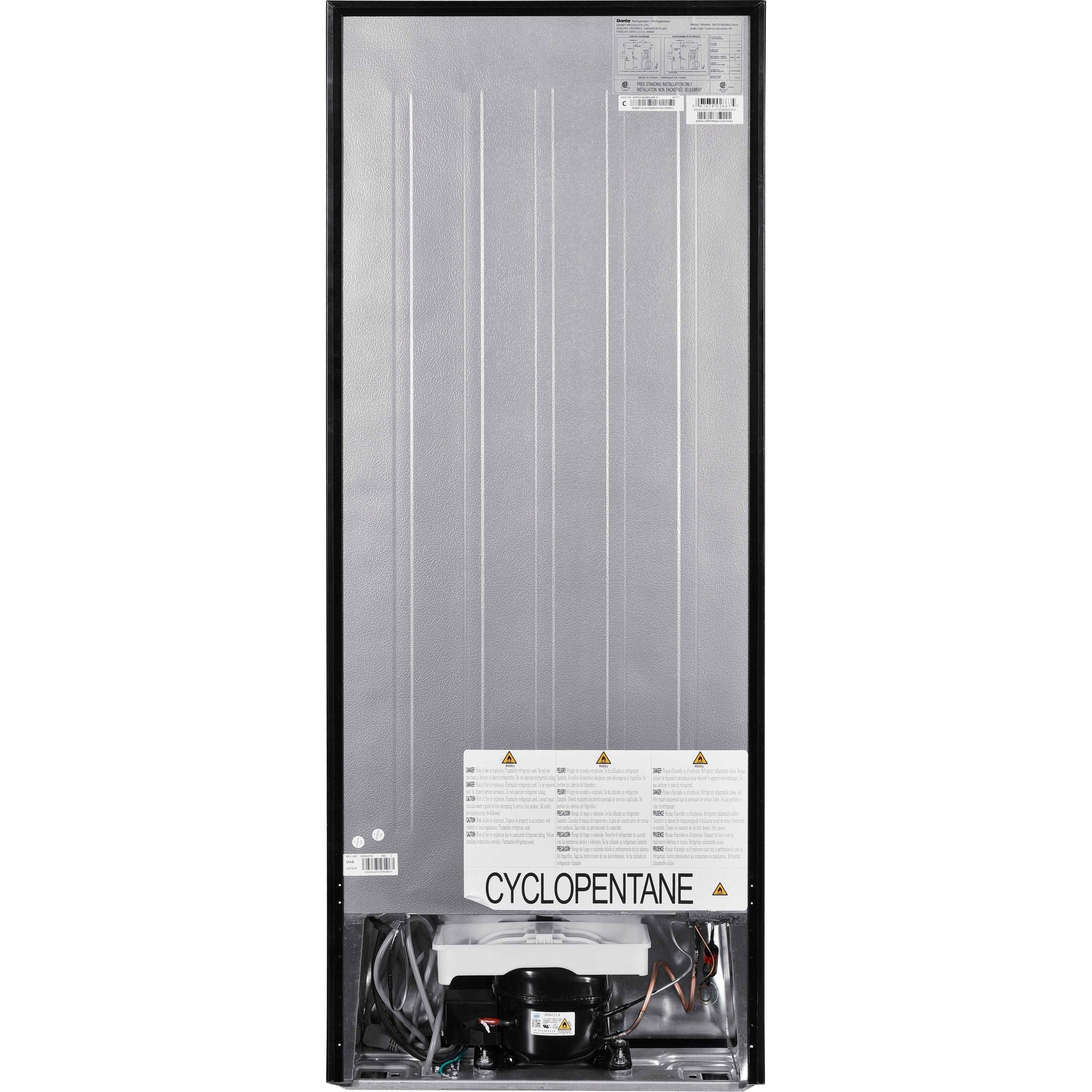 Danby Top Mount Refrigerator 7.4 Cu. Ft. (DPF074B2BSLDB 6) - Stainless Steel Look, Energy Efficient Compact Fridge for Apartments, Dorms & Small Kitchens