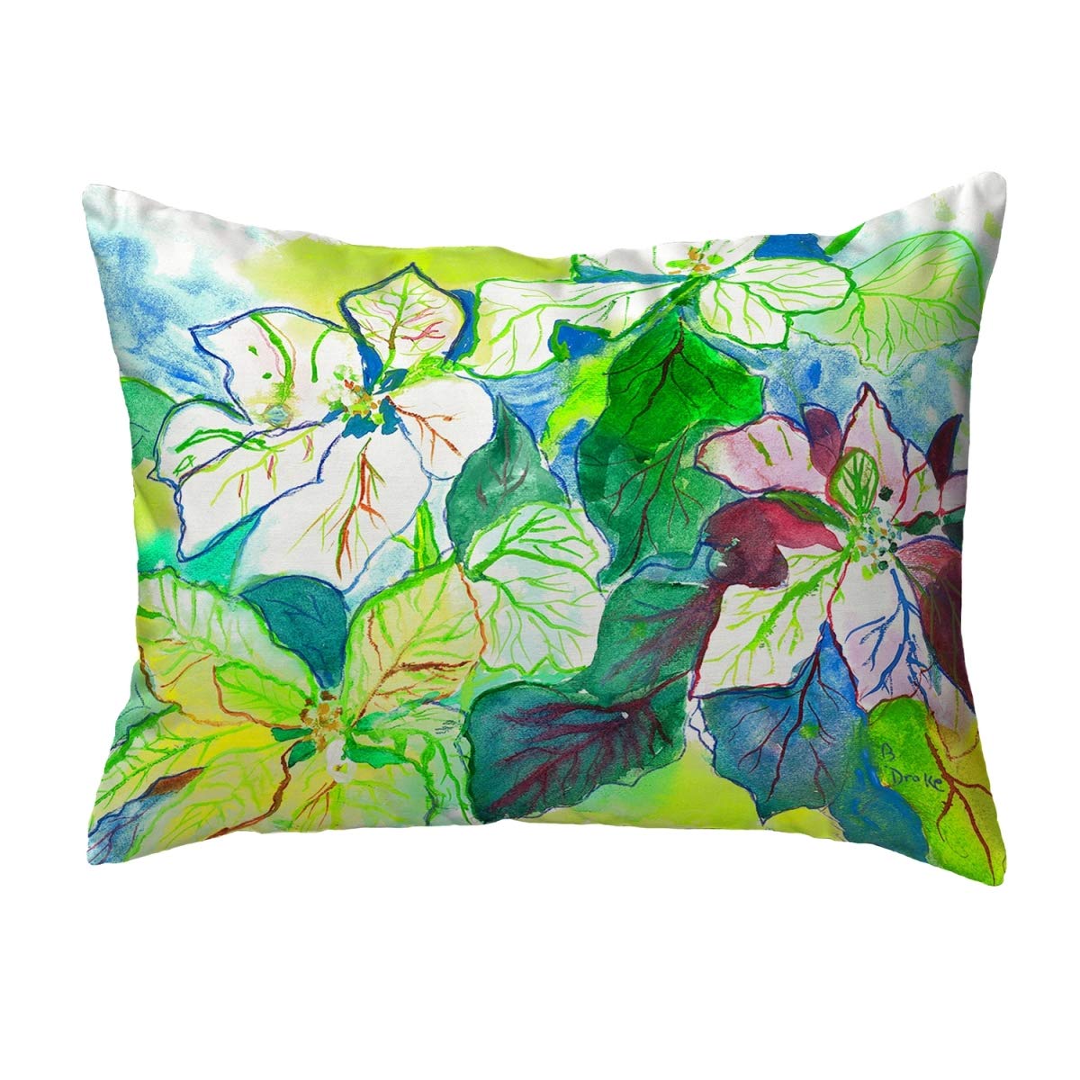 Betsy Drake KS907 Decorative Throw Pillow 11x14 Inches - Soft Multi-Color Cushion for Sofa, Bed, Living Room & Home Decor