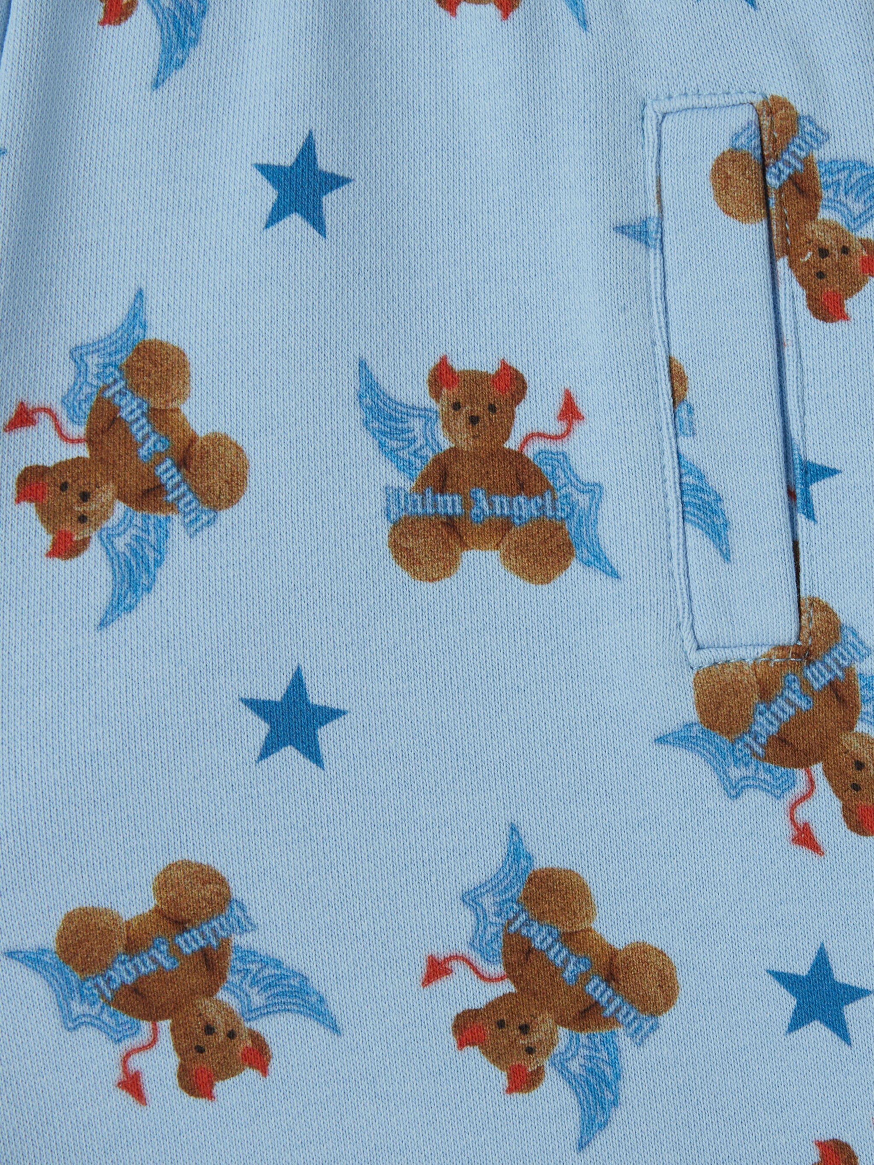 Baby Boys AOP Bear Devil Joggers - Blue Cotton Pants for Toddlers | Soft & Comfortable Jogger Pants for Playtime, Daycare & Outdoor Activities