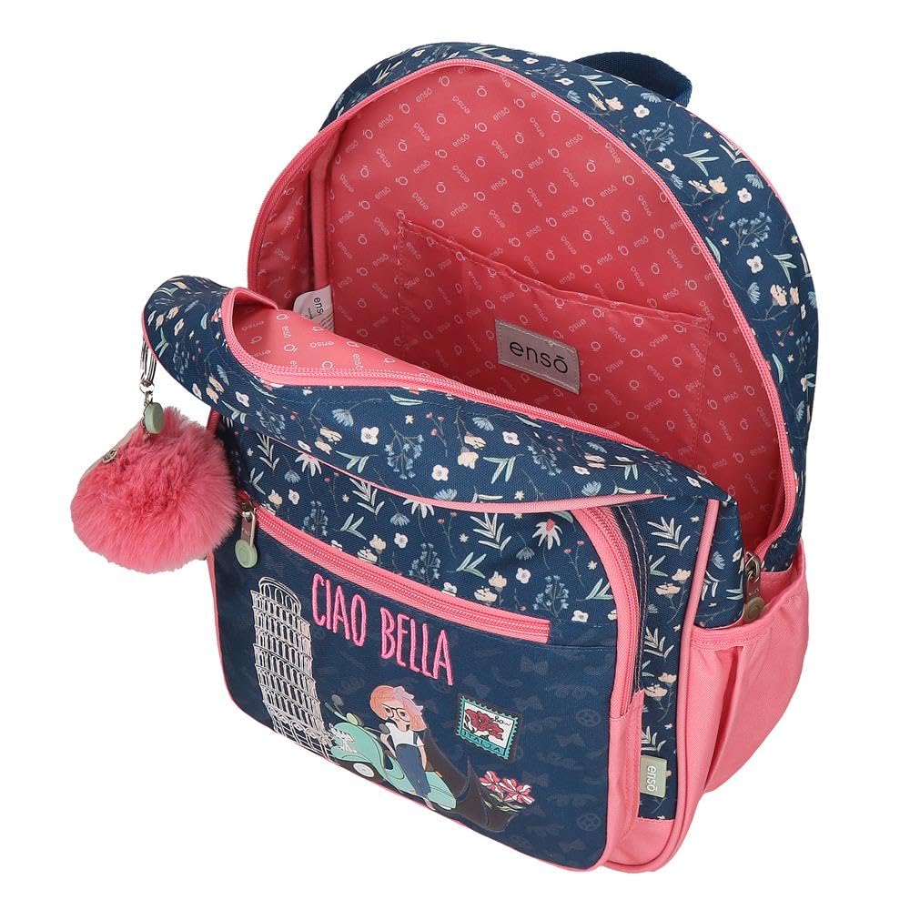 Enso Ciao Bella Kids Backpack - Colorful Polyester School Backpack for Boys & Girls - Lightweight Durable Bookbag for School, Travel & Outdoor Adventures