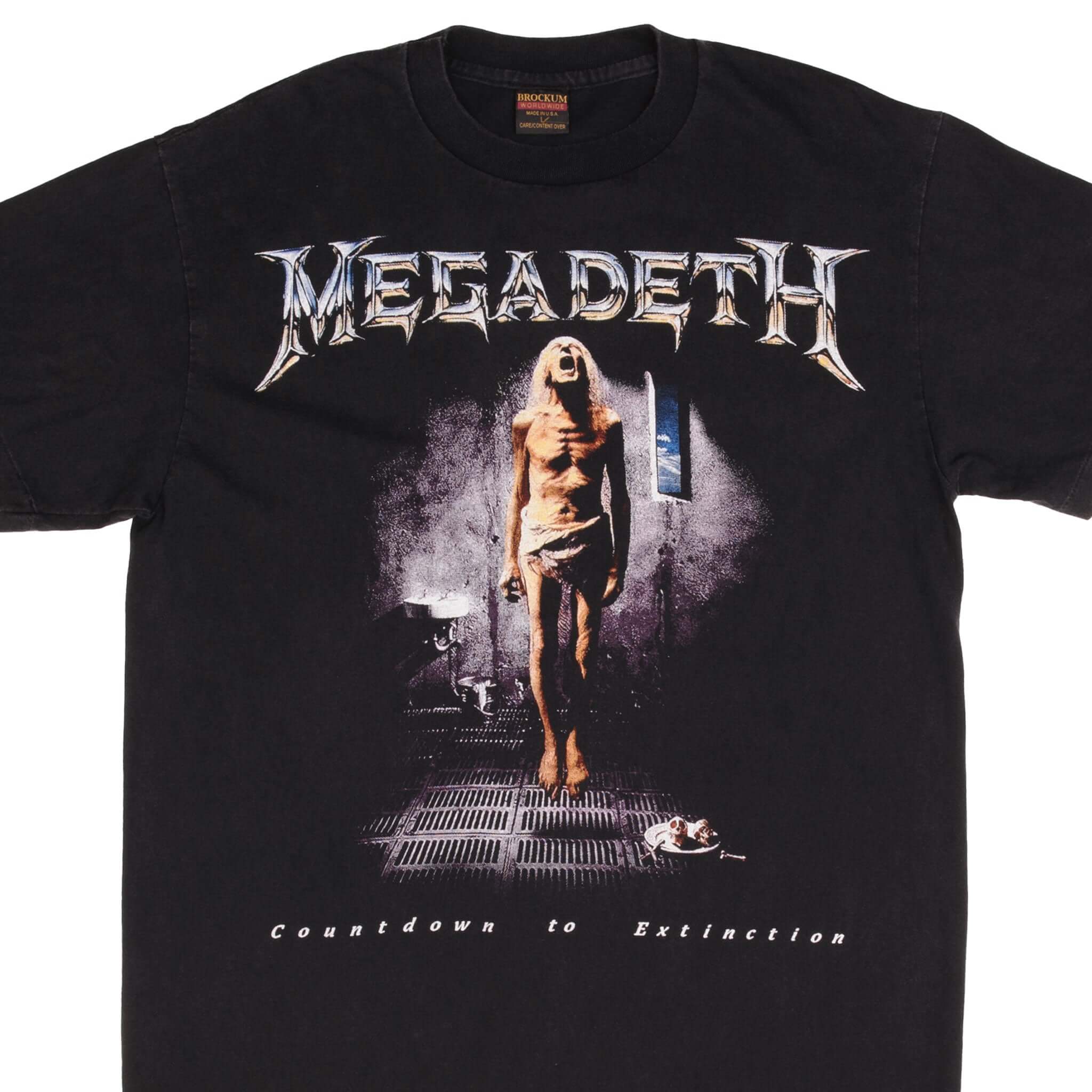 Megadeth Countdown to Extinction Vintage Bootleg Tee Shirt - XL Size, 100% Cotton, Made in USA - Perfect for Concerts, Metal Music Fans & Retro Fashion