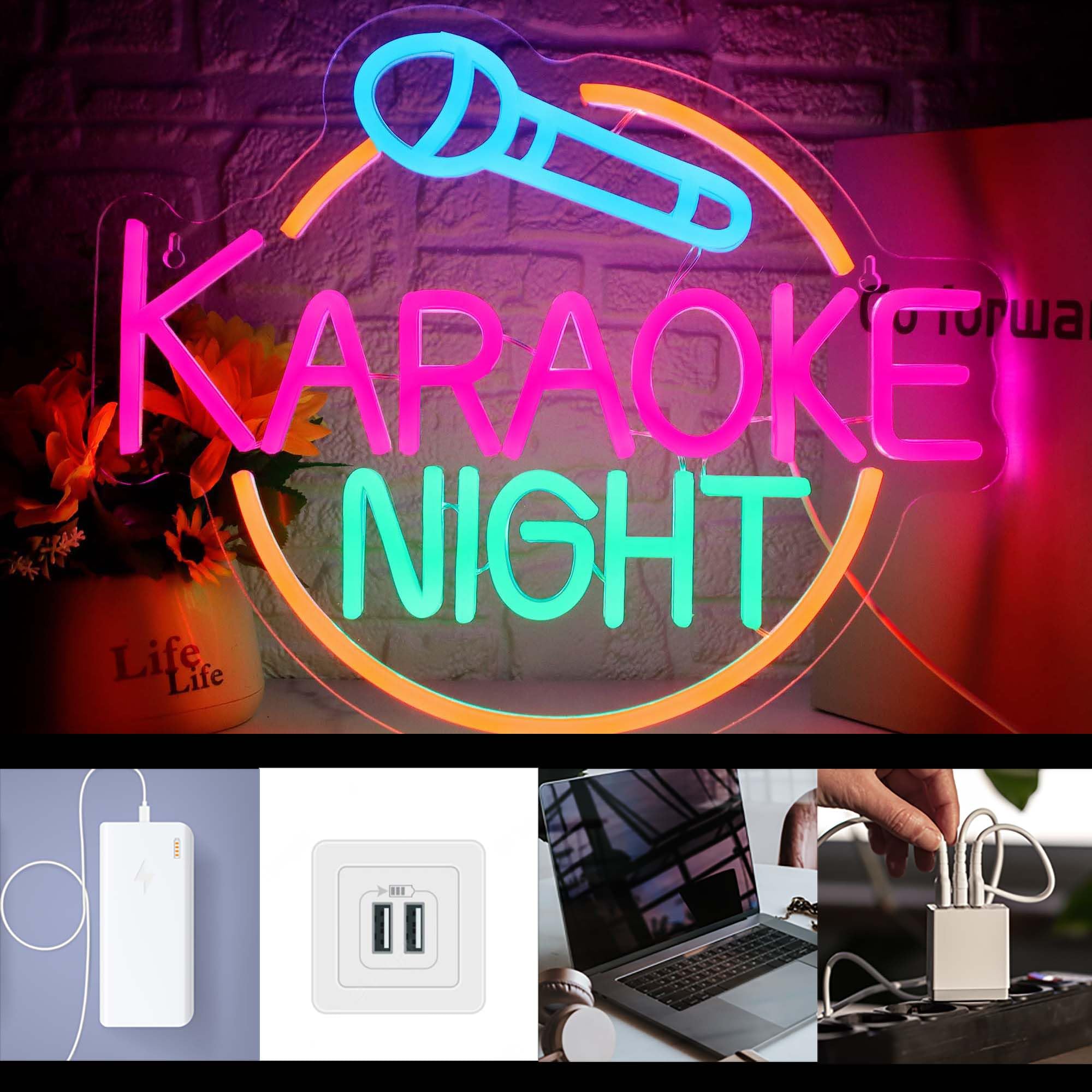 Dracey Karaoke Neon Sign - USB Powered LED Wall Light for Bar, Game Room & Man Cave - Perfect for Karaoke Party, Birthday & Pub Decor - Enhance Your Home Entertainment & Nightlife Ambiance