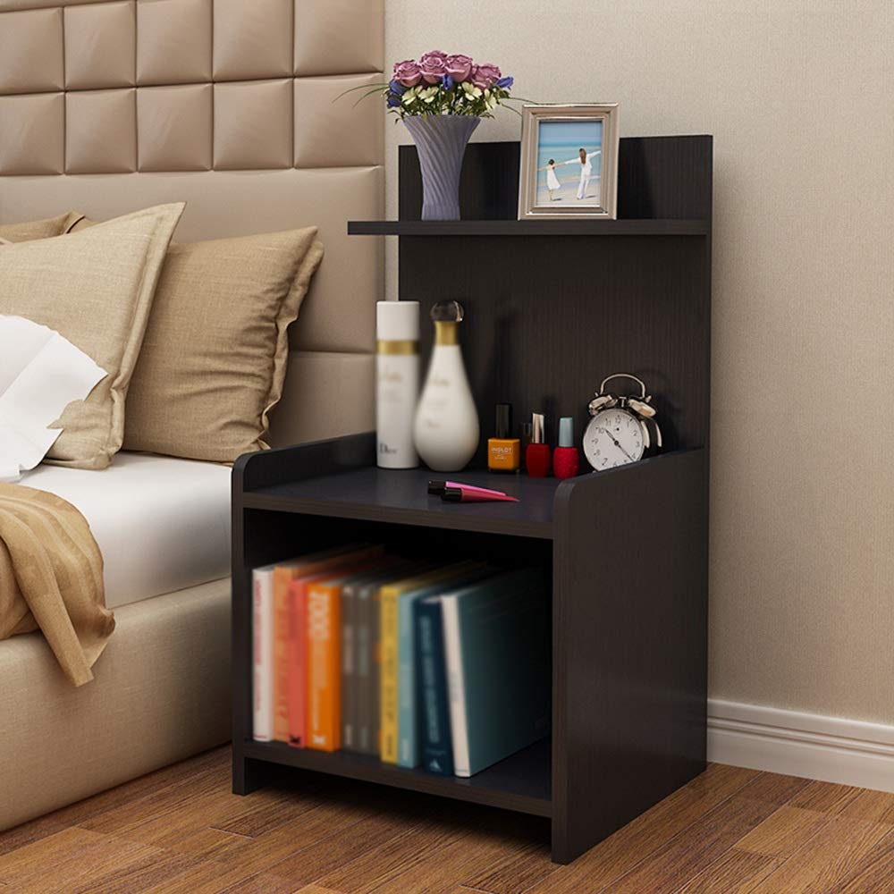 Multifunctional Wooden Bookshelf & Bedside Table - Chunlan Style, 4 Color Options (40x35x76cm) - Perfect for Living Room, Bedroom, or Office Storage & Organization (Color D)