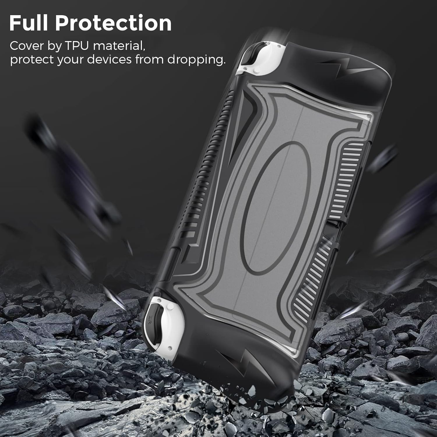 Premium Nintendo Switch OLED Case - Black Protective Cover with Ergonomic TPU Grip for Joy-Con Controllers | Perfect for Gaming, Travel & Daily Protection